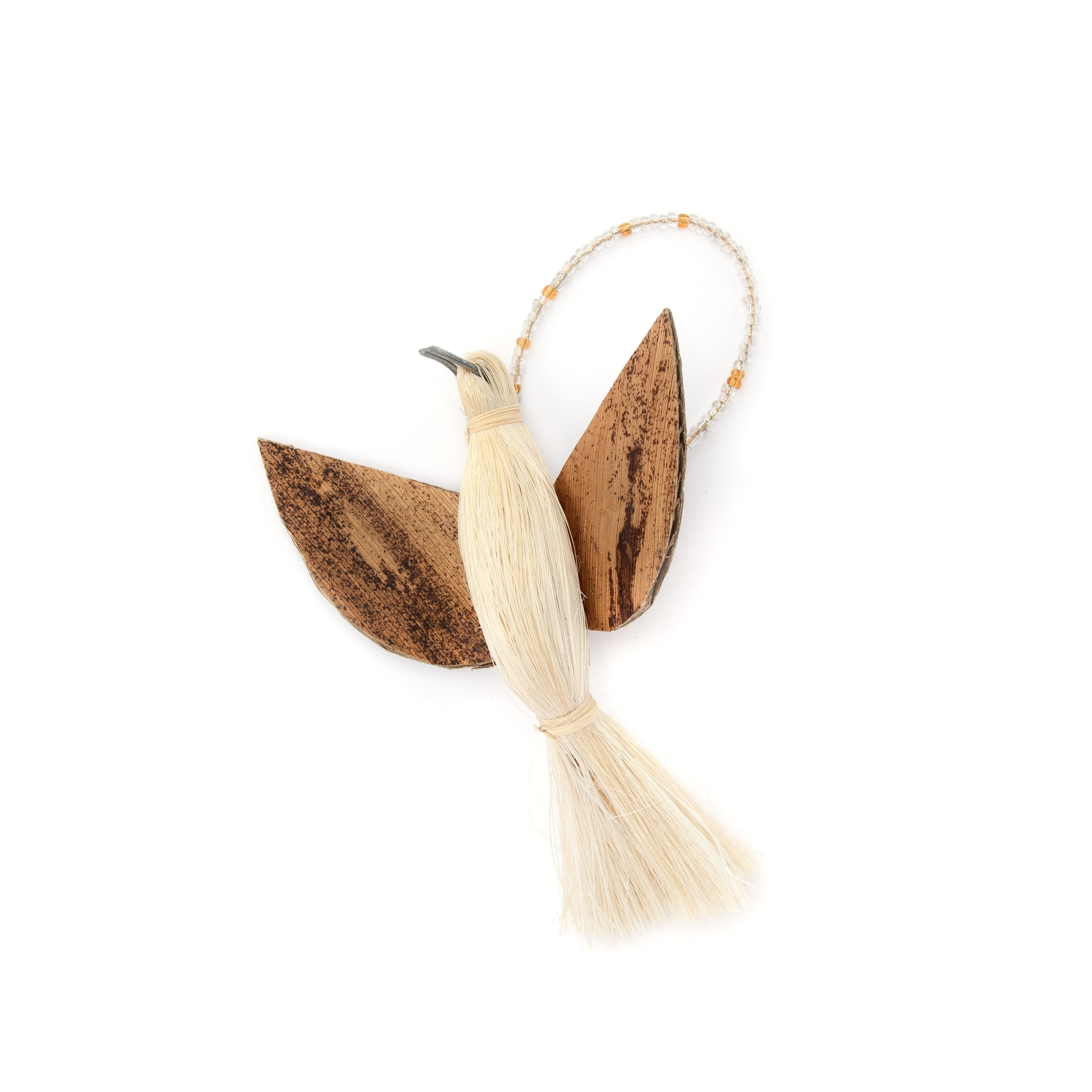 Handmade natural fibers dove ornament