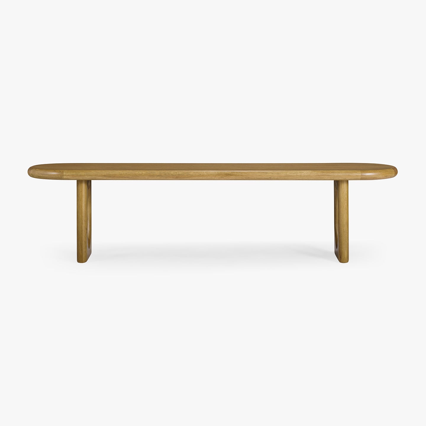 Wooden dining table on a white background