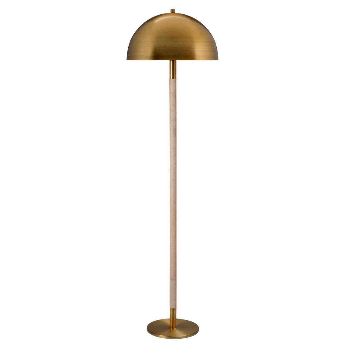 Gold and wood mid-century modern floor lamp