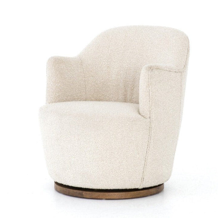Beige swivel chair on a white background