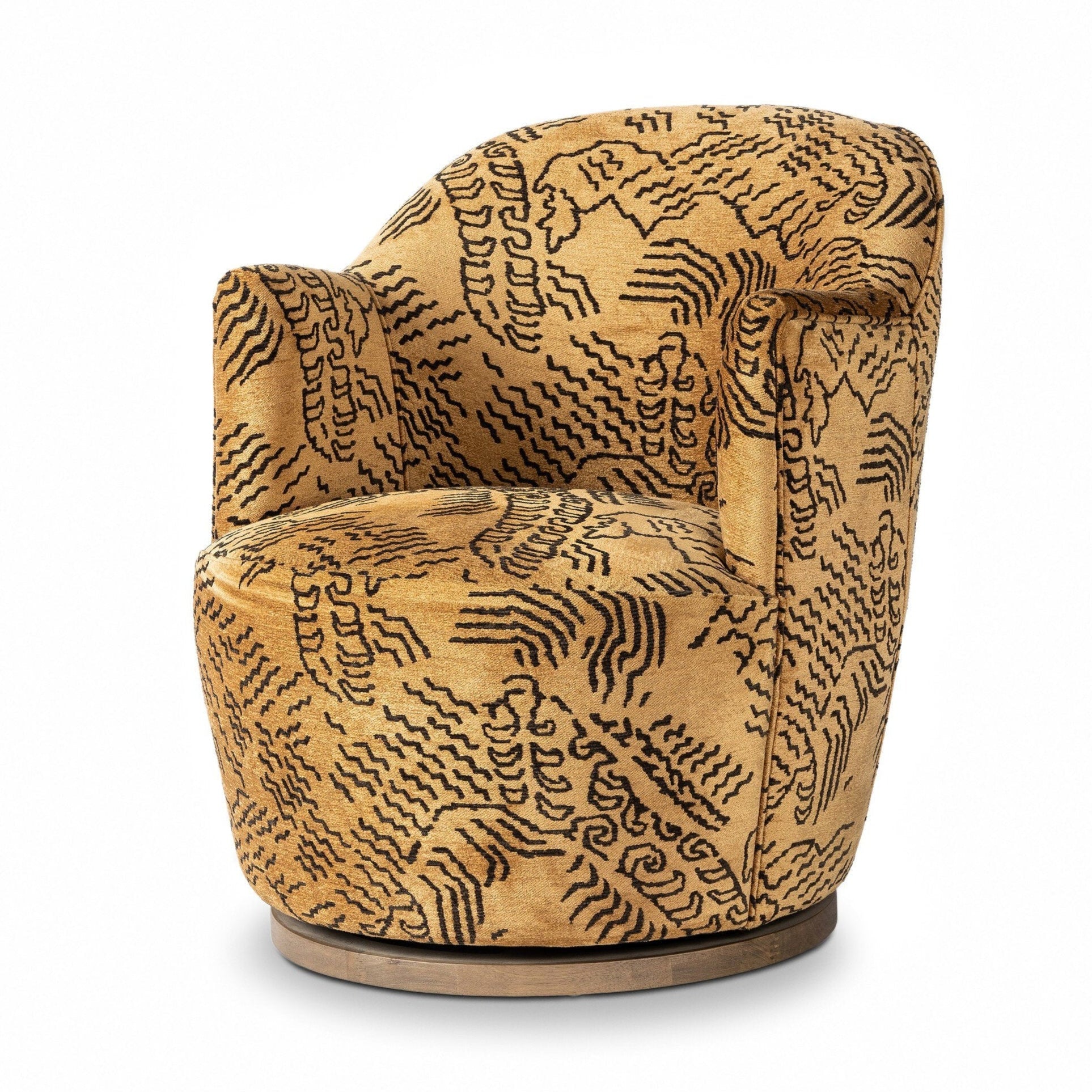 Patterned armchair on a white background