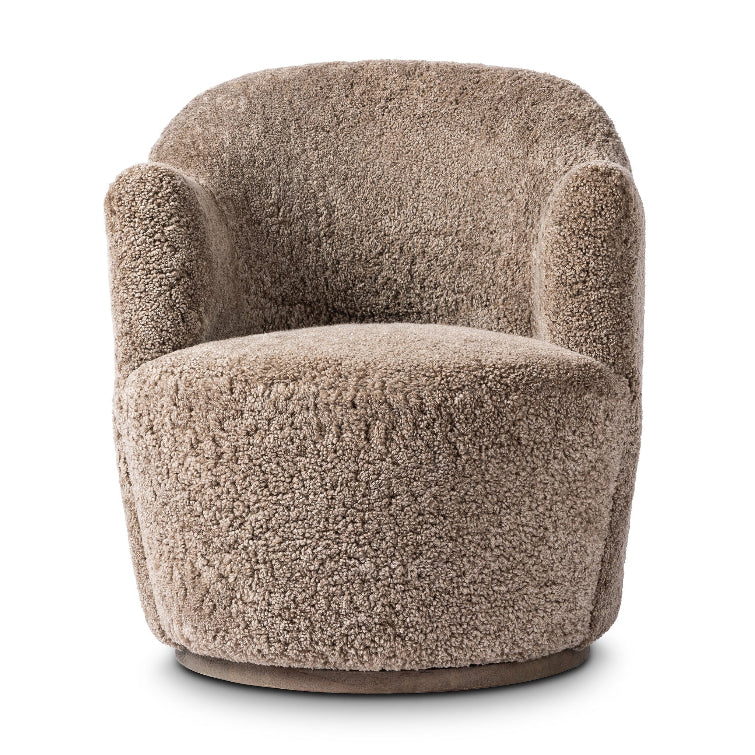 Brown textured armchair on a white background