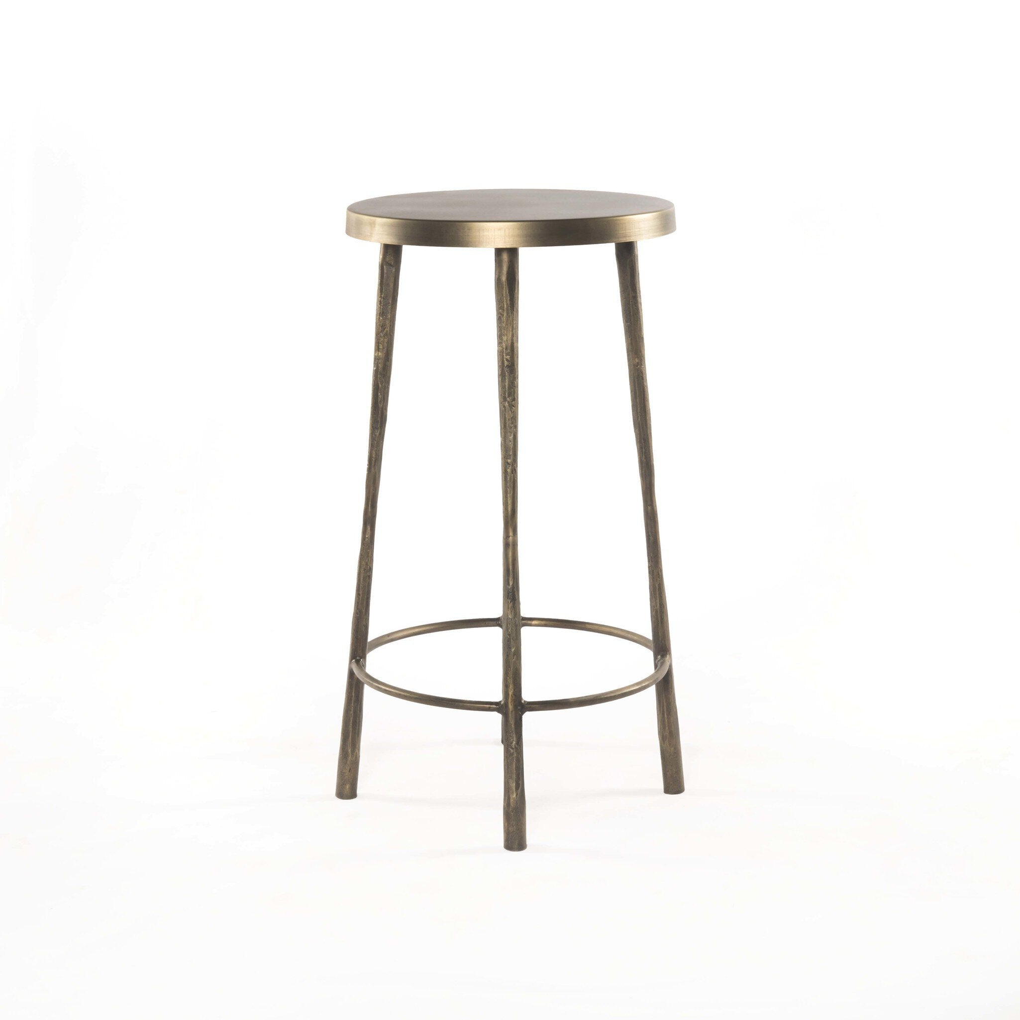 Brass bar stool on a white background