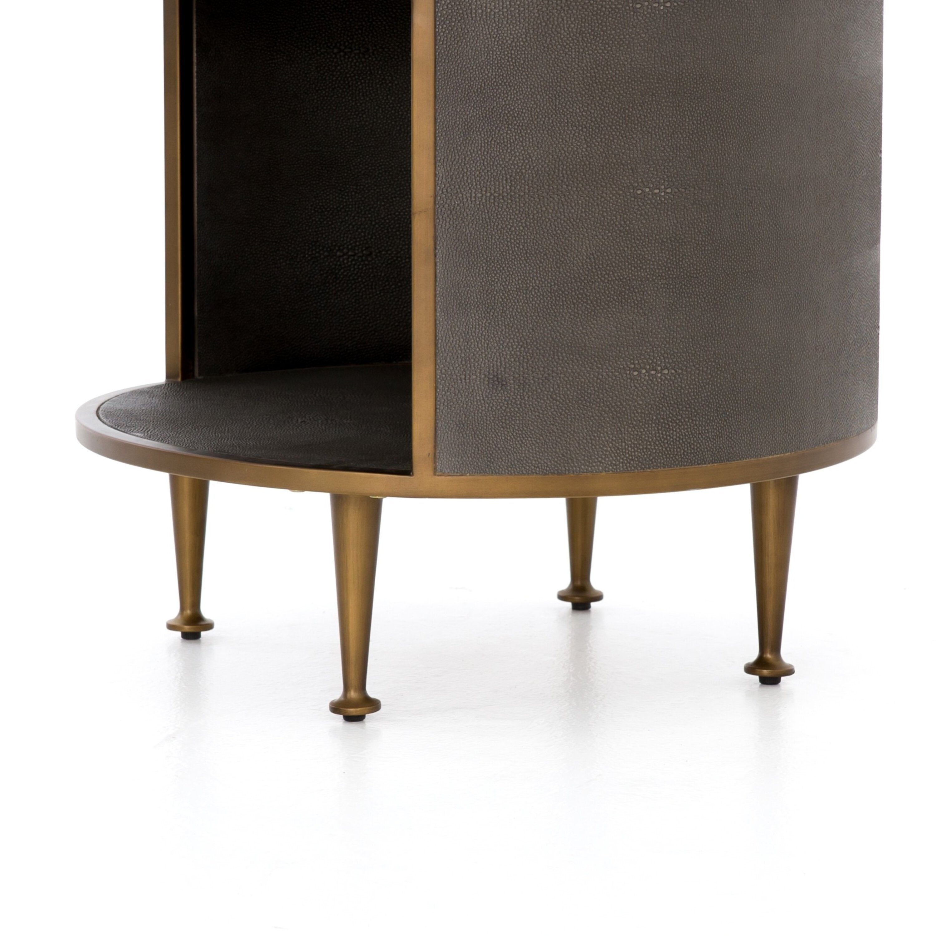 Shagreen Round Nightstand