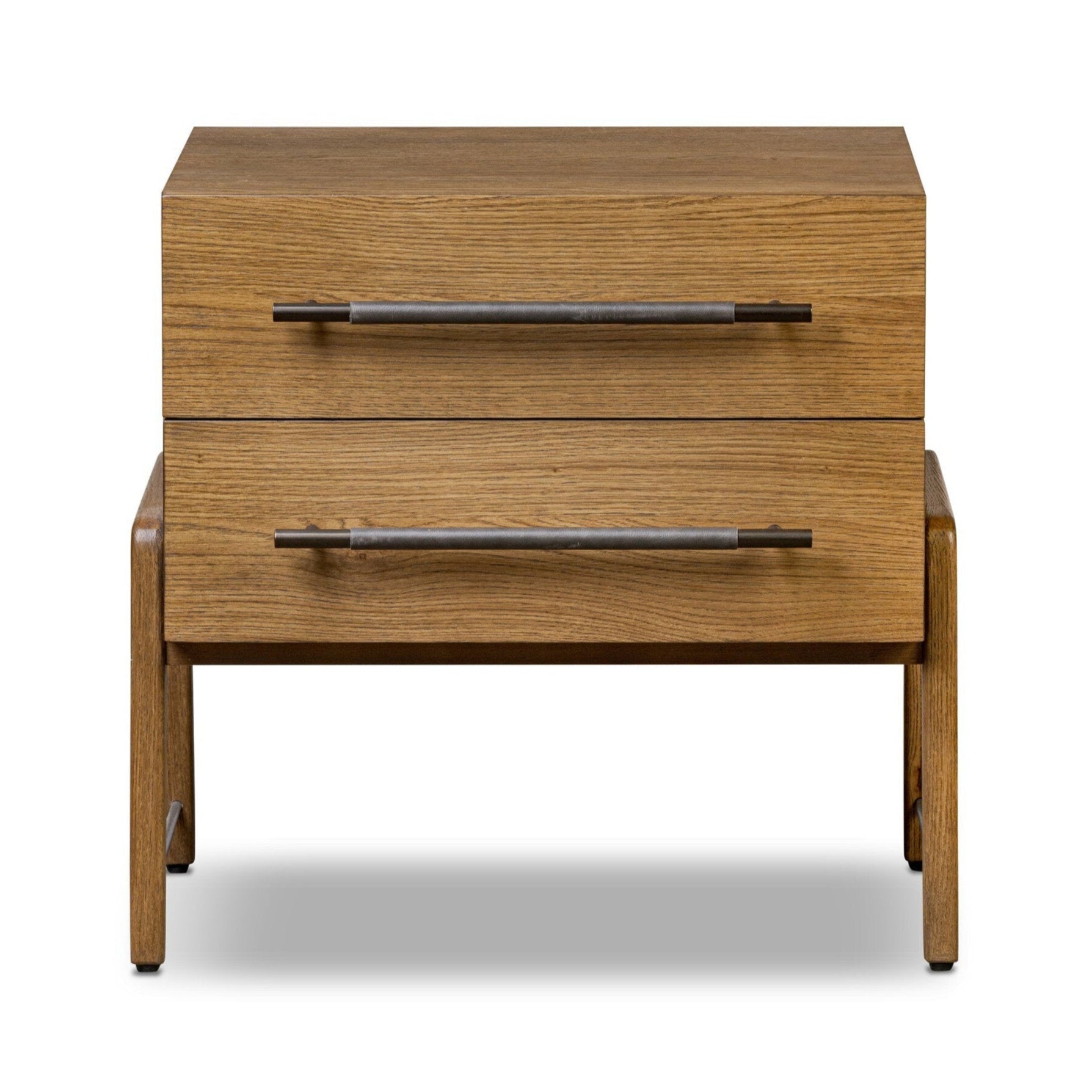 Wooden nightstand with two drawers