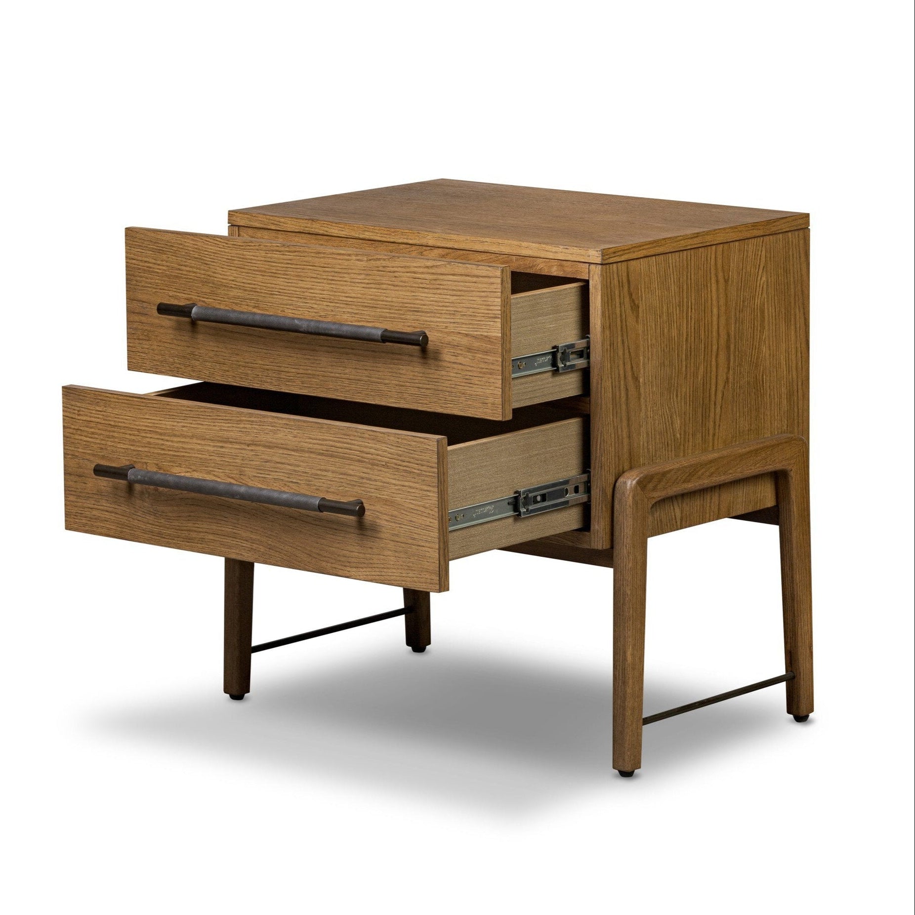 Wooden side table with two drawers