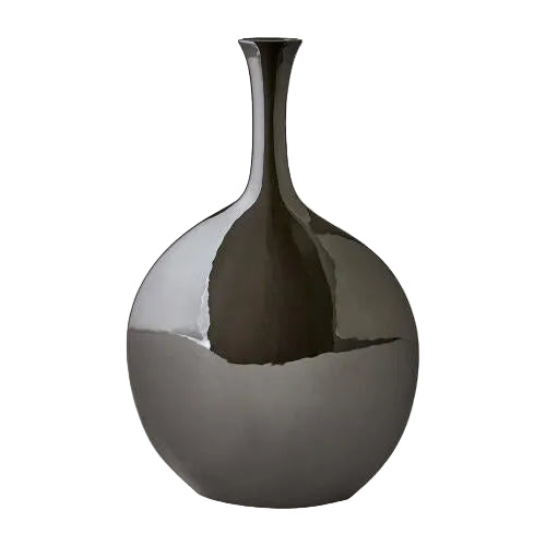 Black vase on a white background