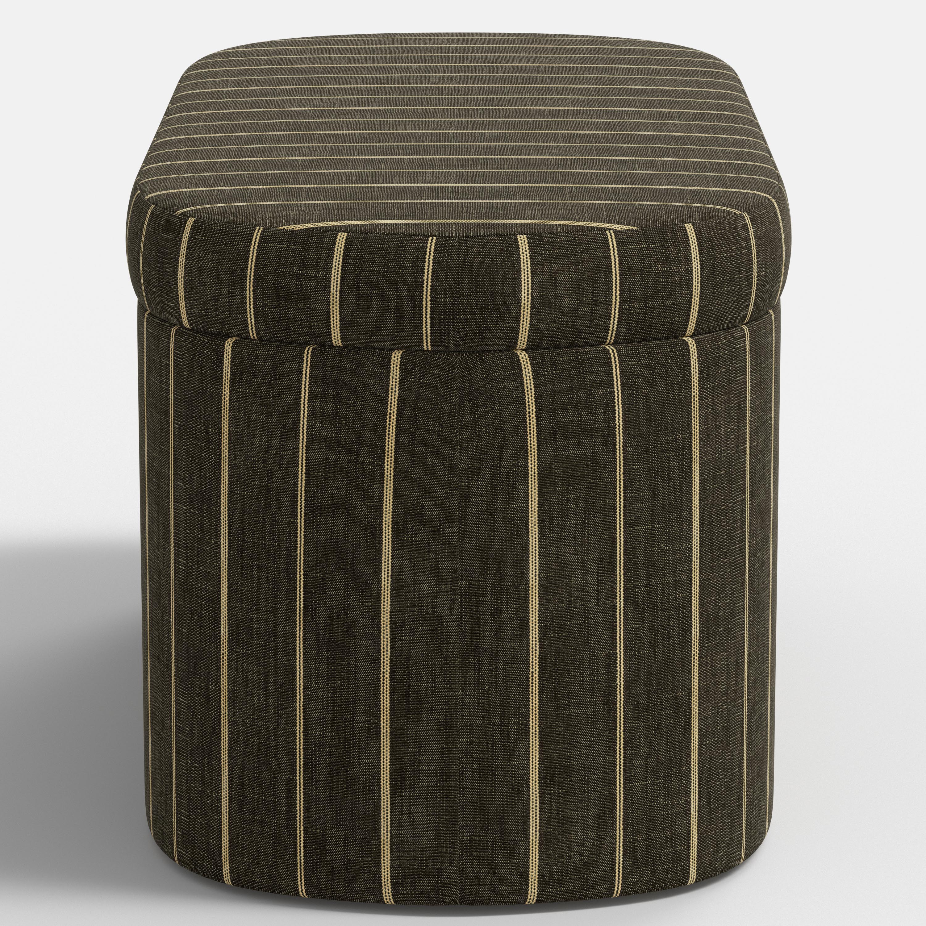Checkered storage bin with brown and white pattern on a white background