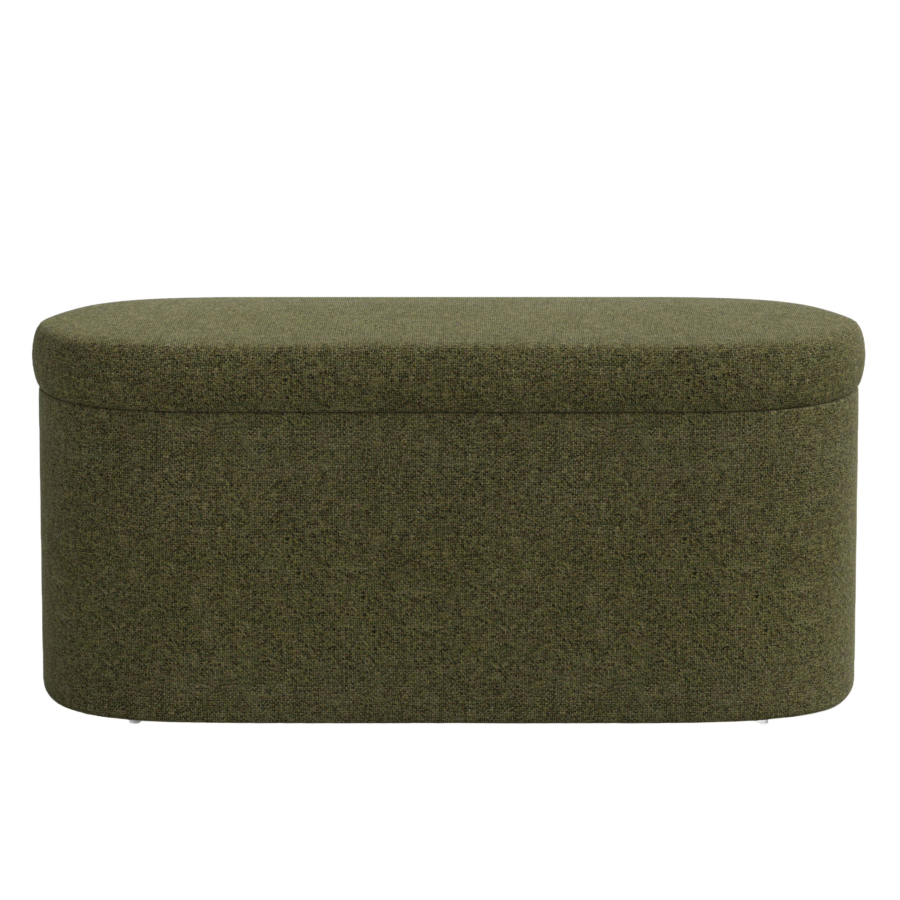 Green storage bin on a white background