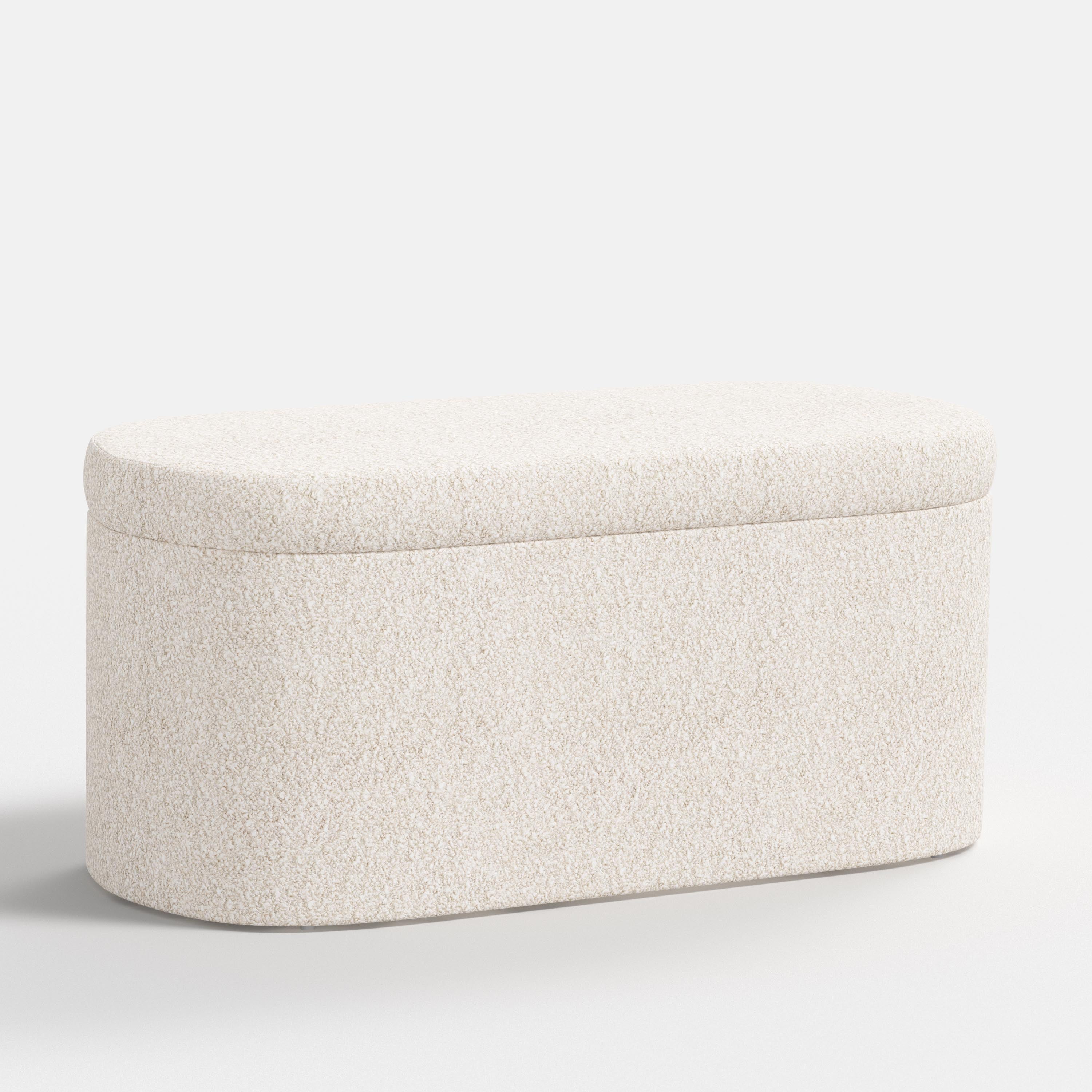 White storage bench on a white background