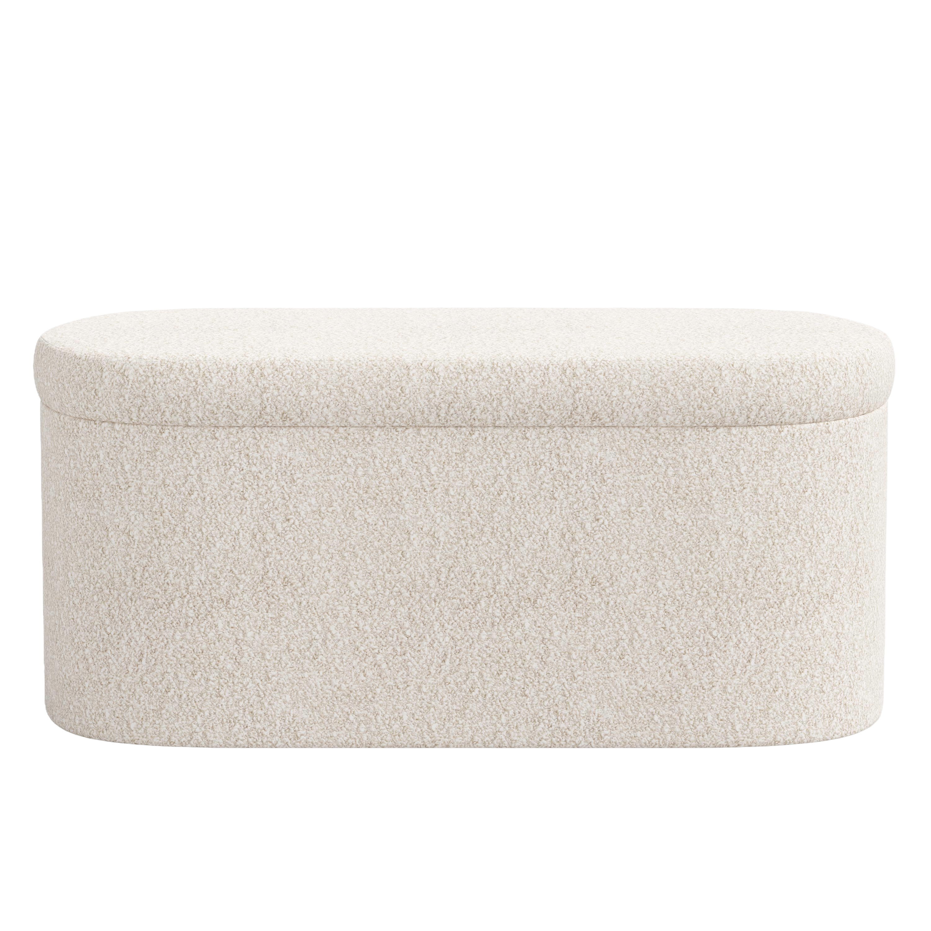 White storage bench on a white background