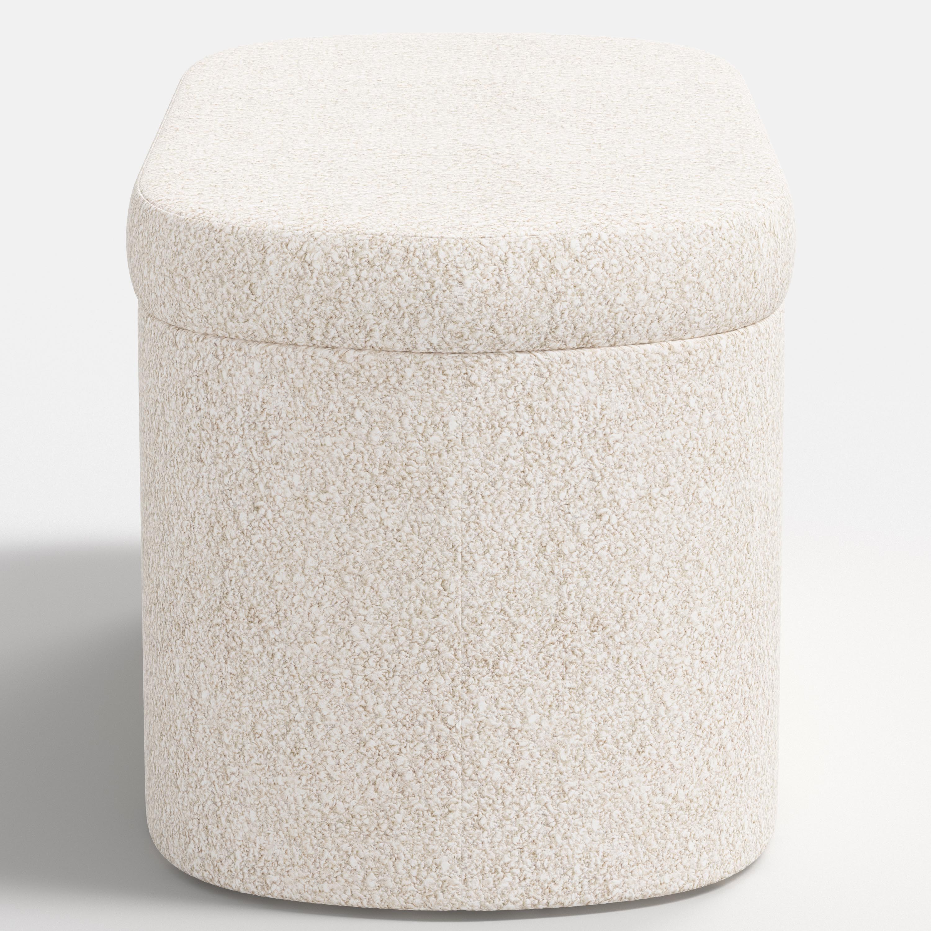 White storage bench on a white background