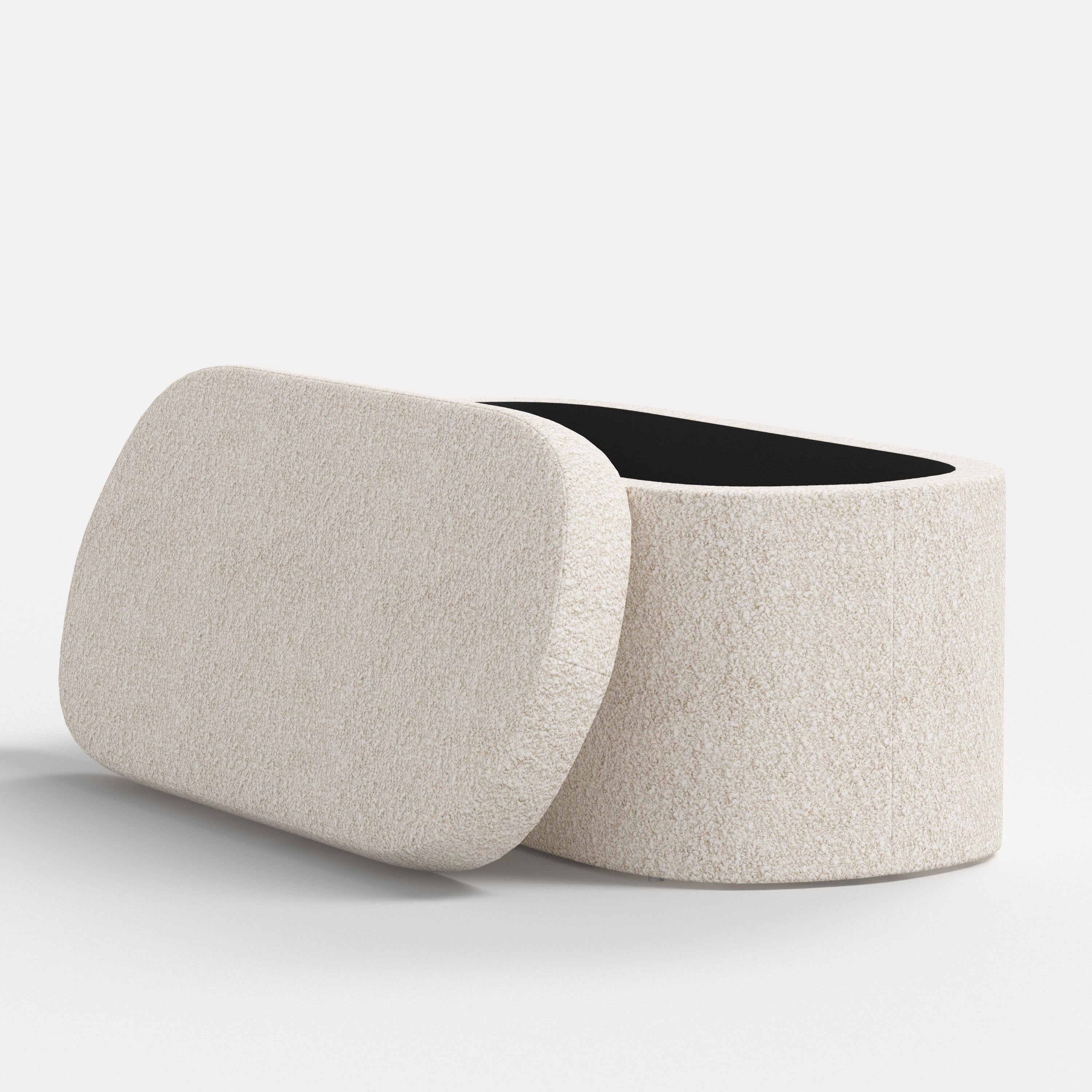 White storage bench on a white background