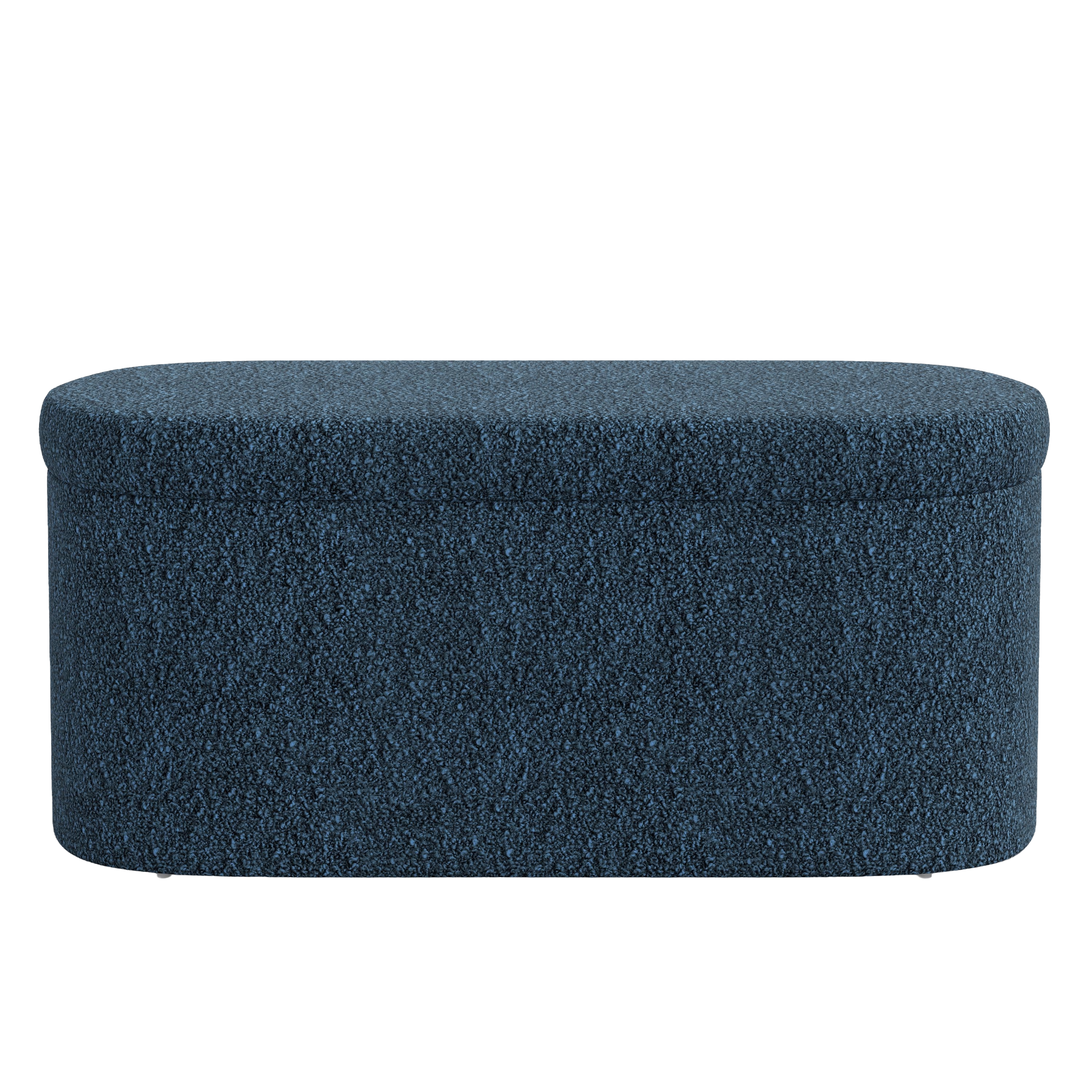 Blue textured storage bin on a white background