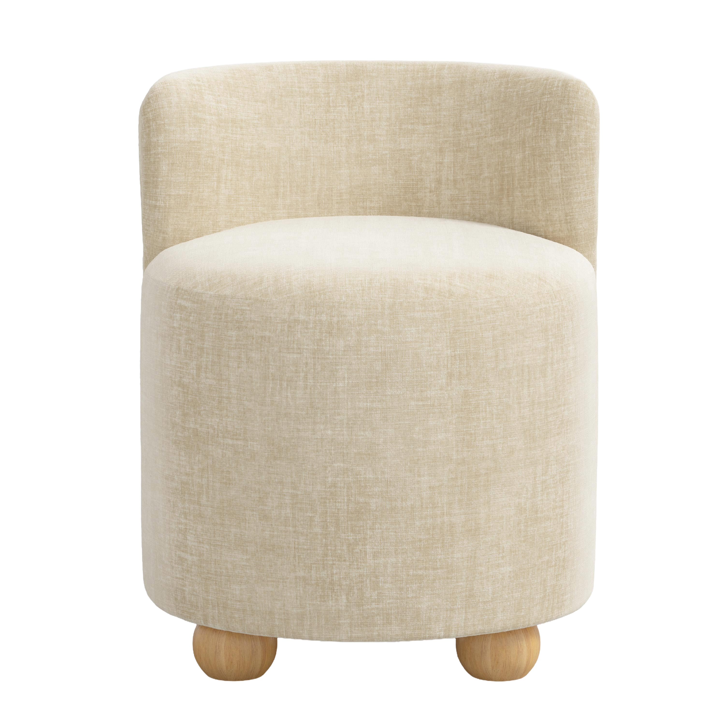 White seat with wooden legs on a white background