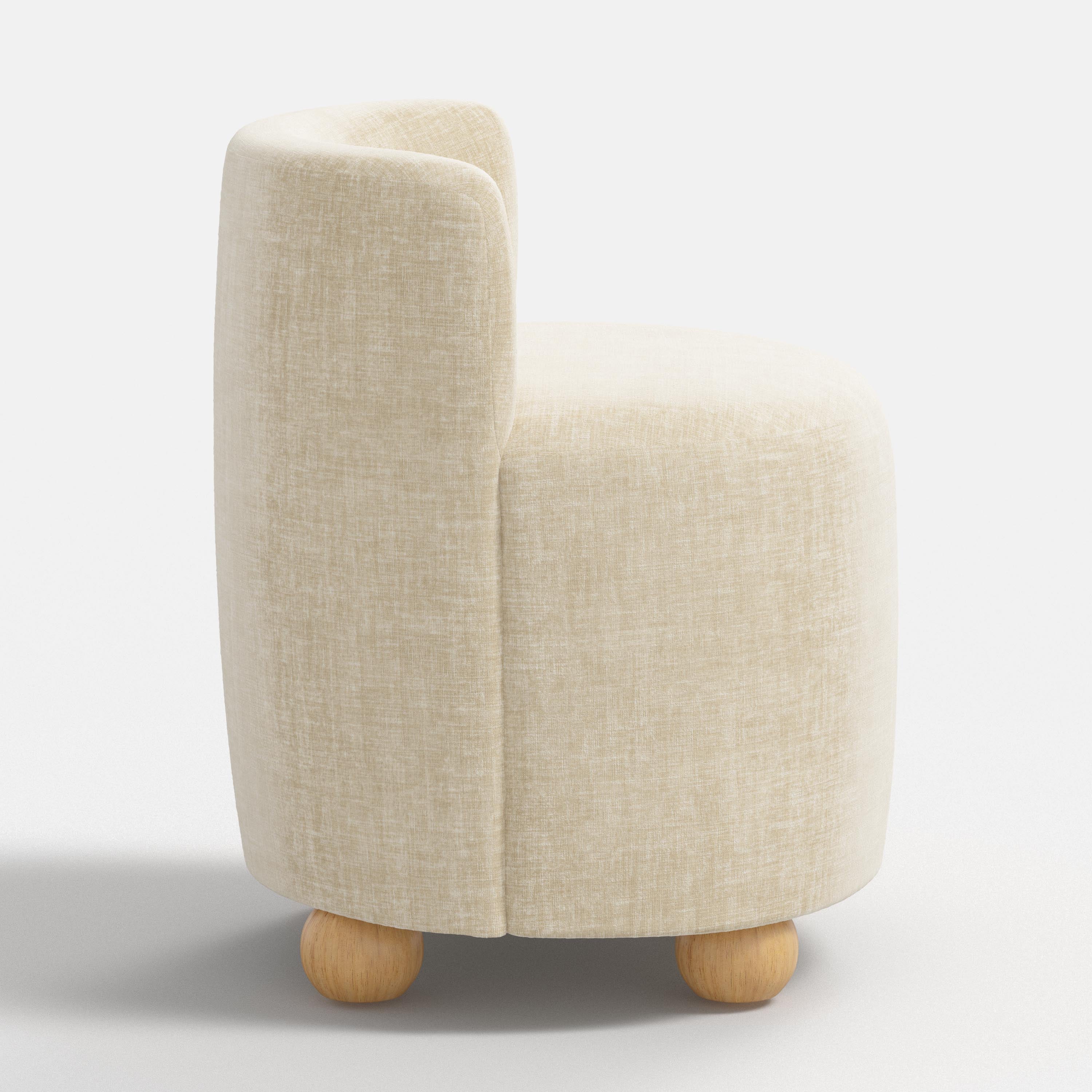 White seat with wooden legs on a white background