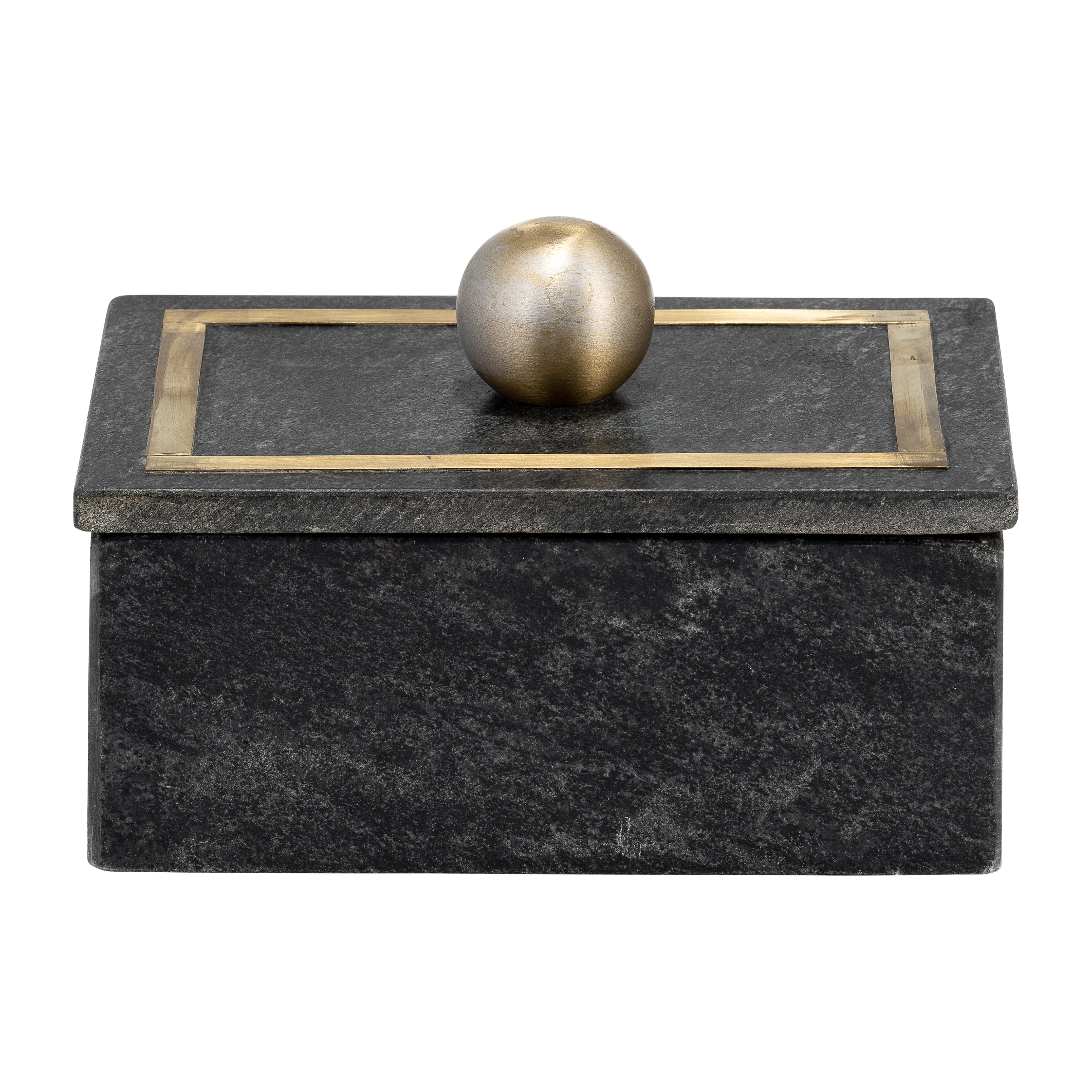 Marble Rectangular Box with Black Knob