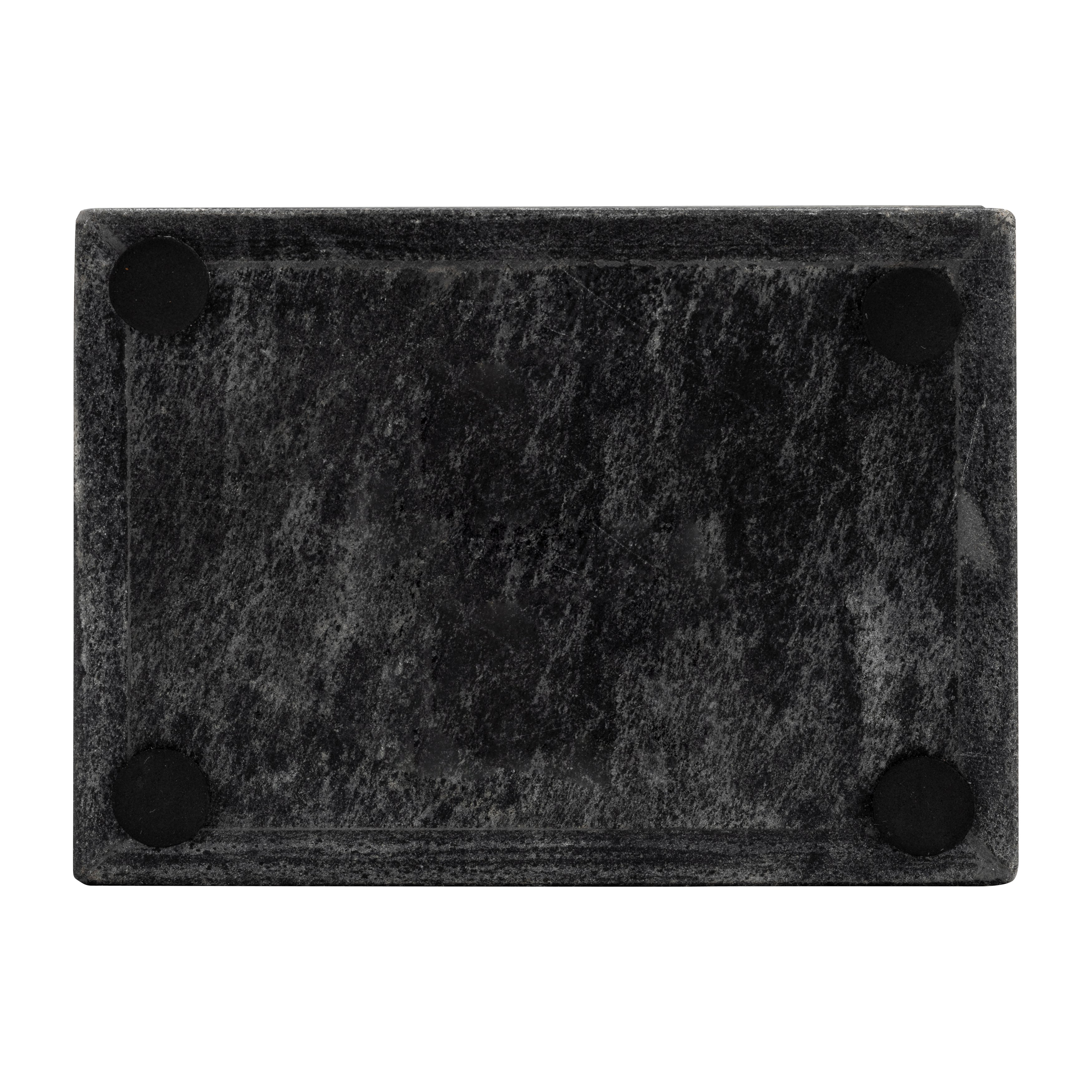 Marble Rectangular Box with Black Knob