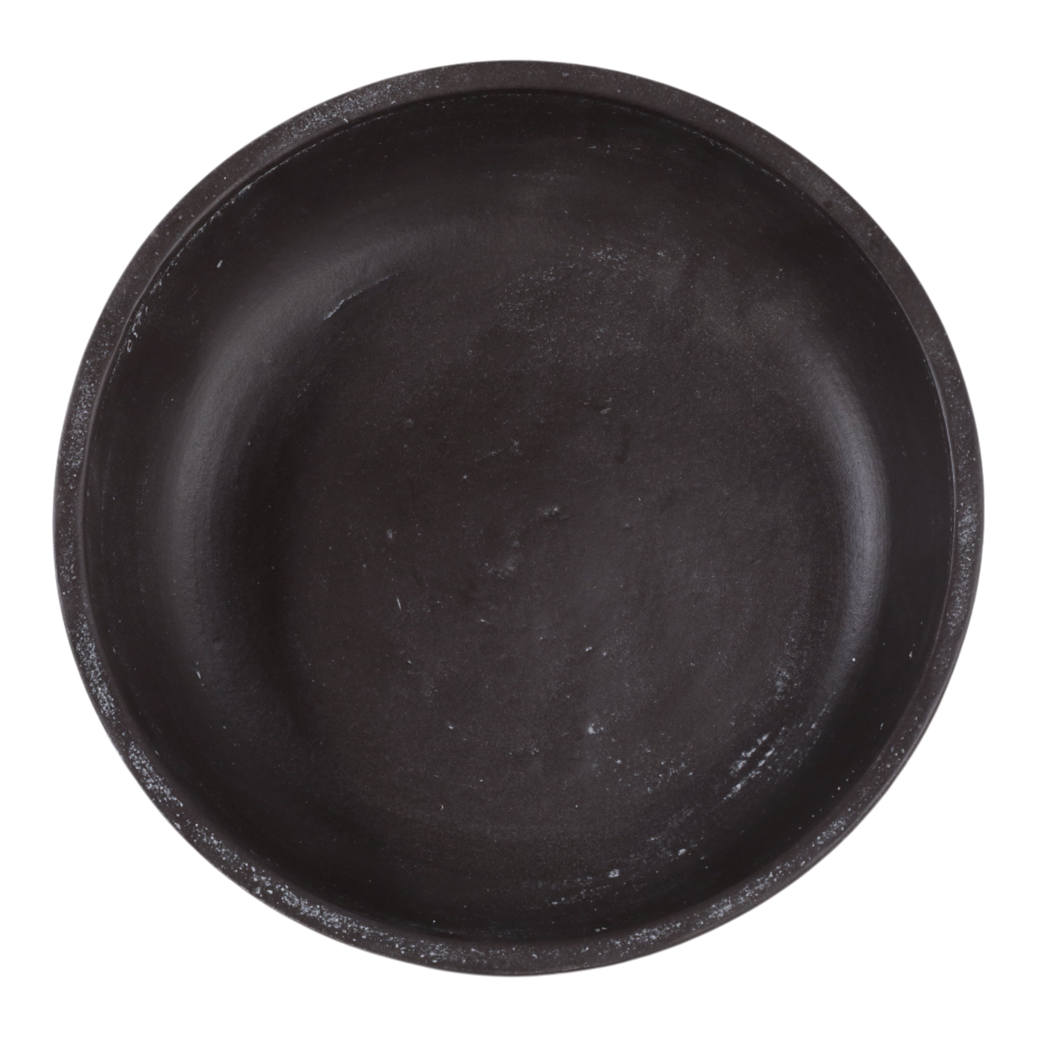 Black ceramic bowl on a white background