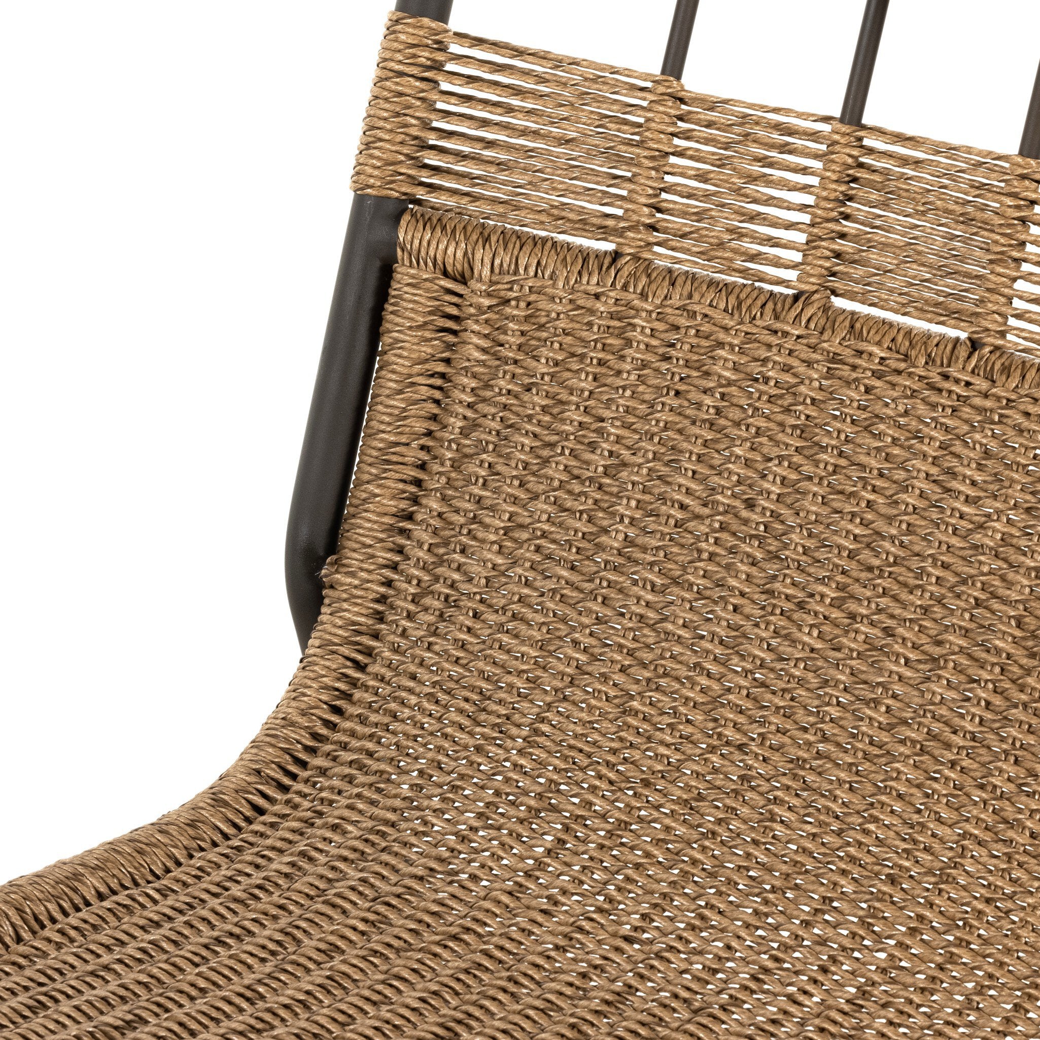 Close-up of a wicker chair with a white background