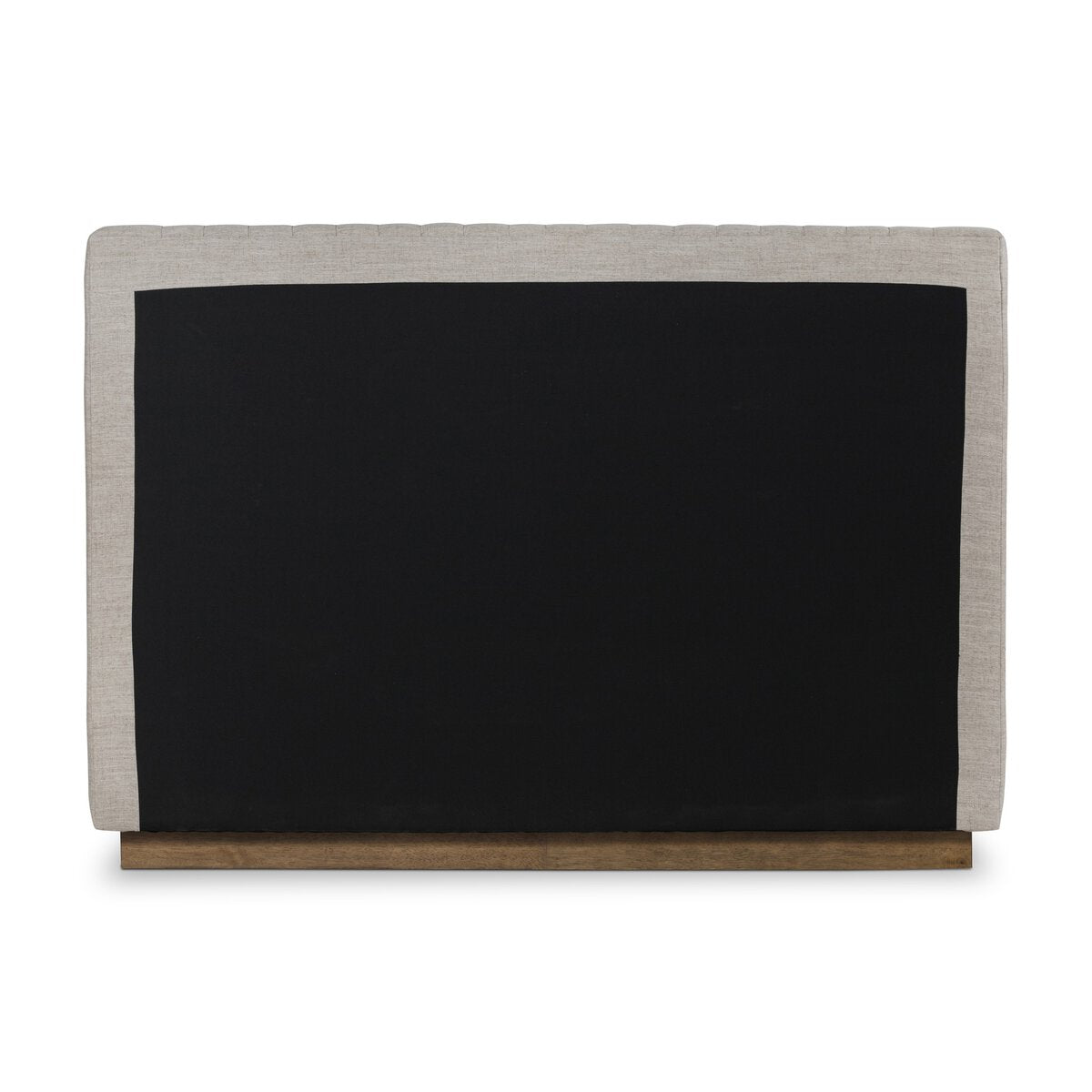 Black chalkboard with gray frame and wooden base