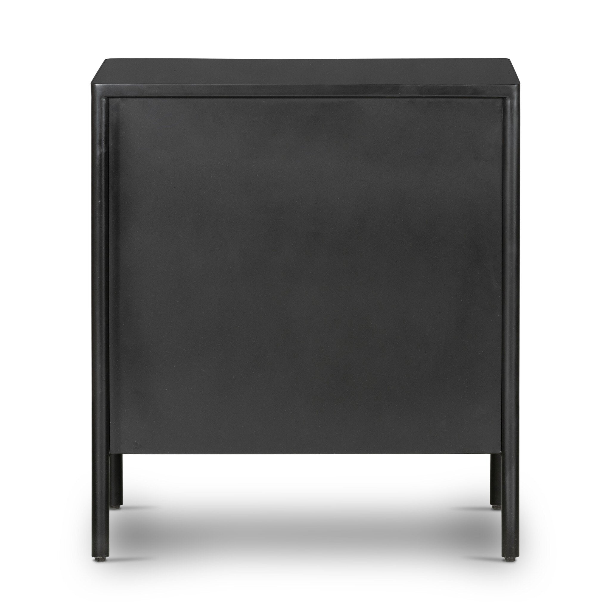 Black side table on a white background