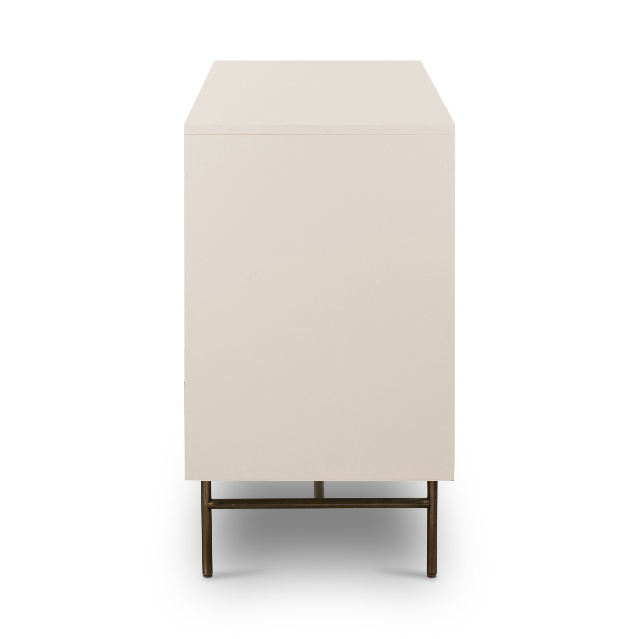 Beige dresser side-view on a white background