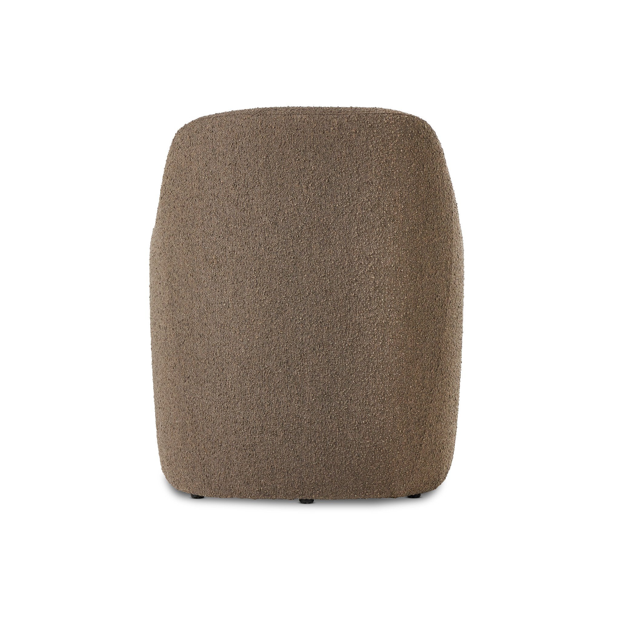 Brown textured dining armchair on a white background