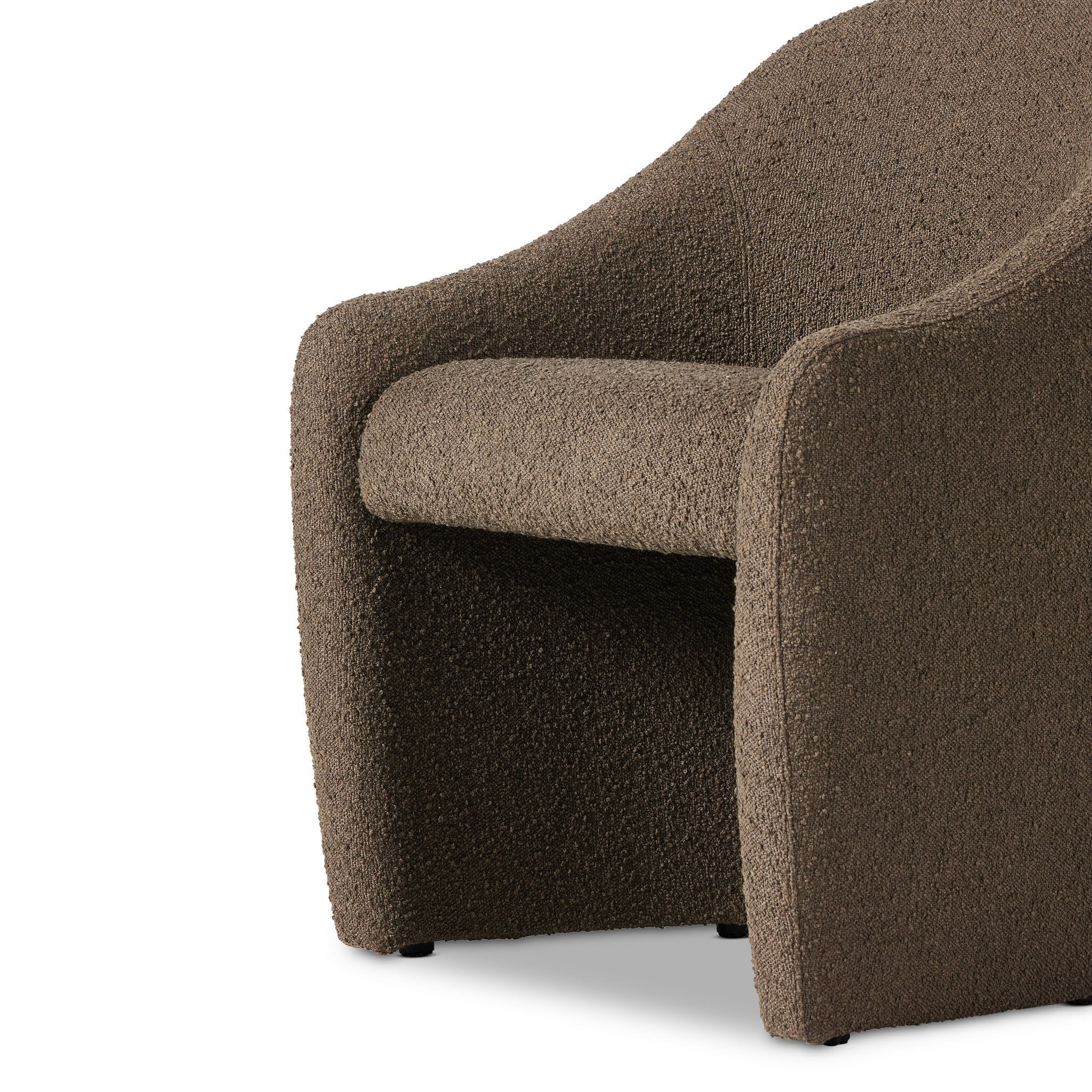 Brown textured chair corner on a white background