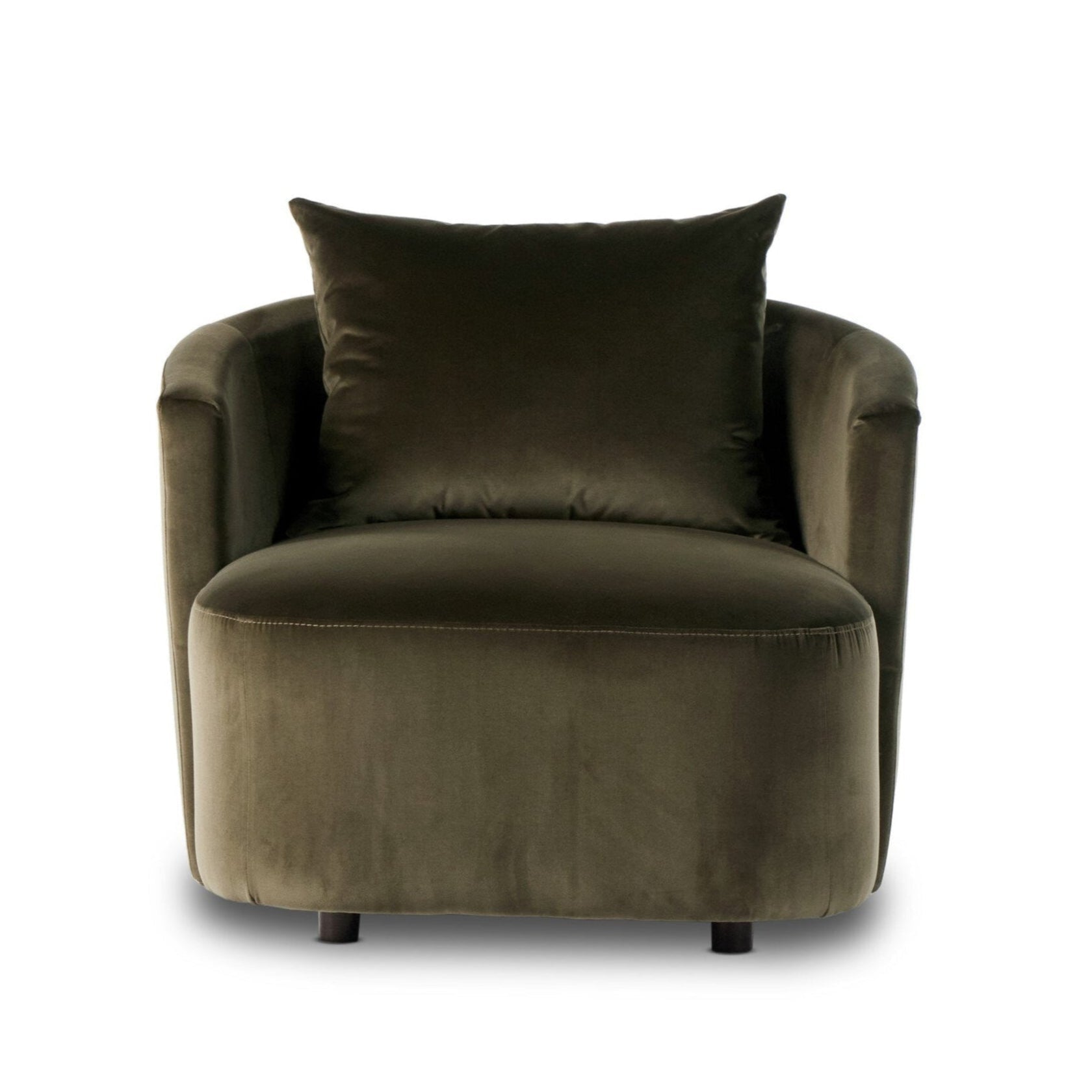 Brown armchair with a cushion