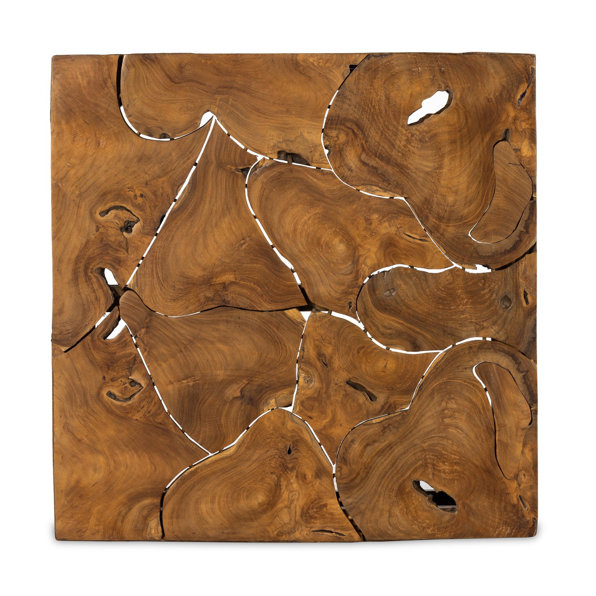 Wooden artwork with natural grain and裂纹 on a white background