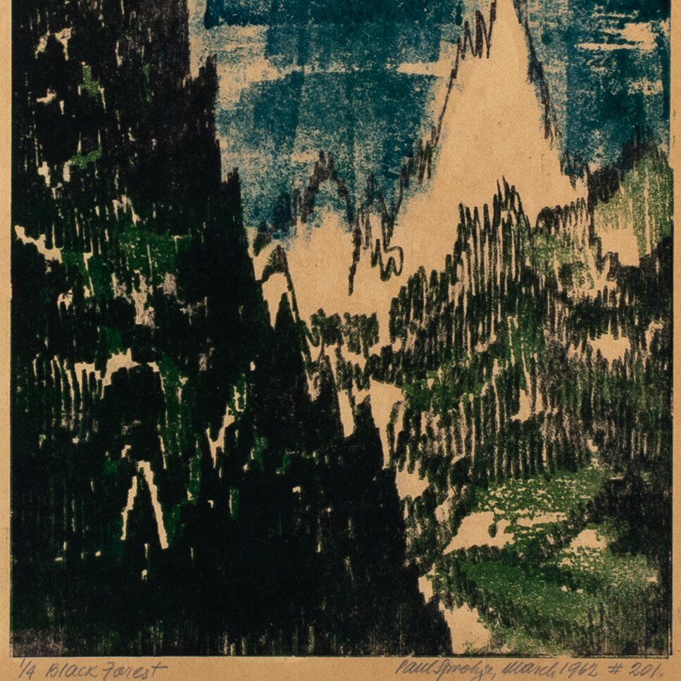 Abstract artwork with black, green, and beige tones on a textured background