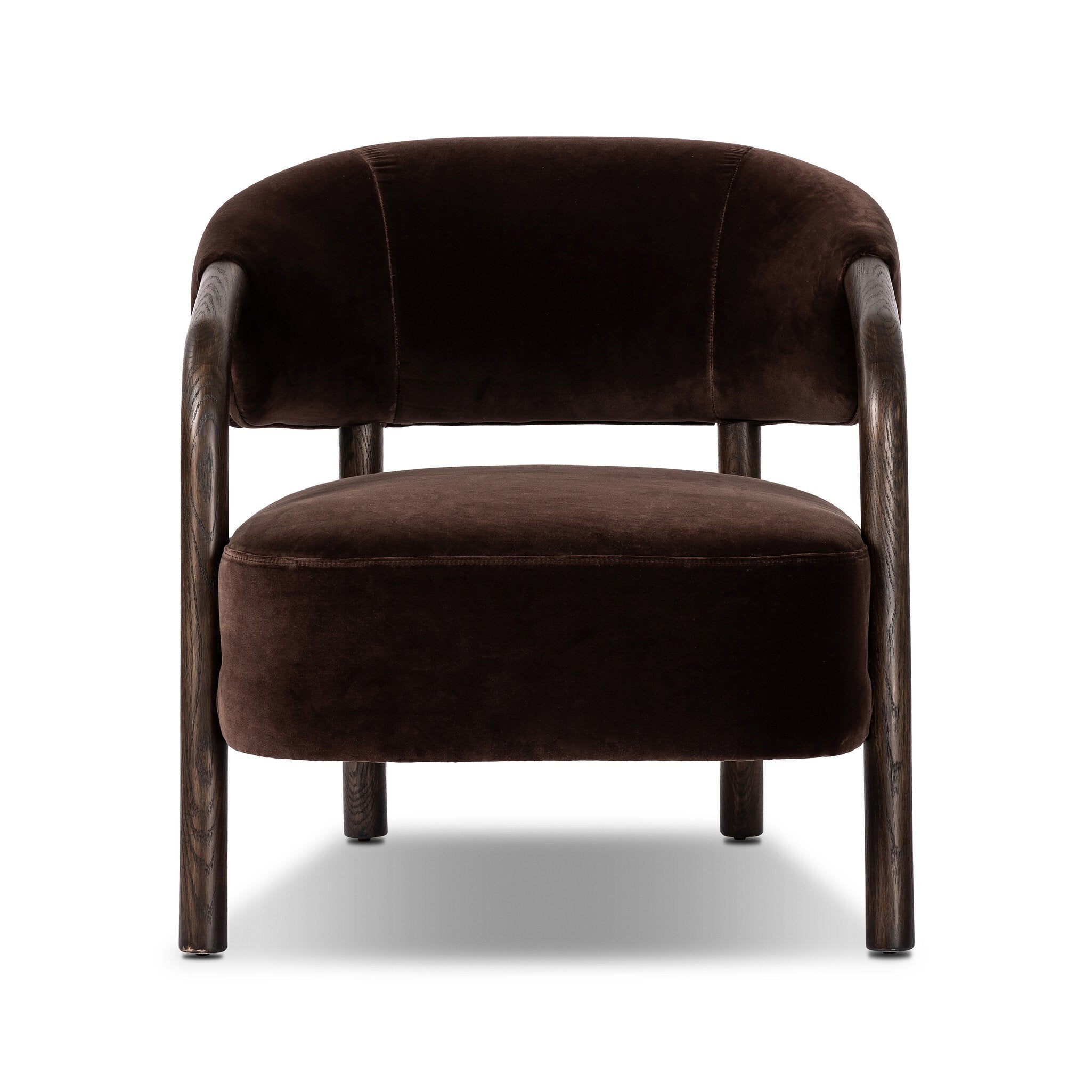 Brown armchair on a white background