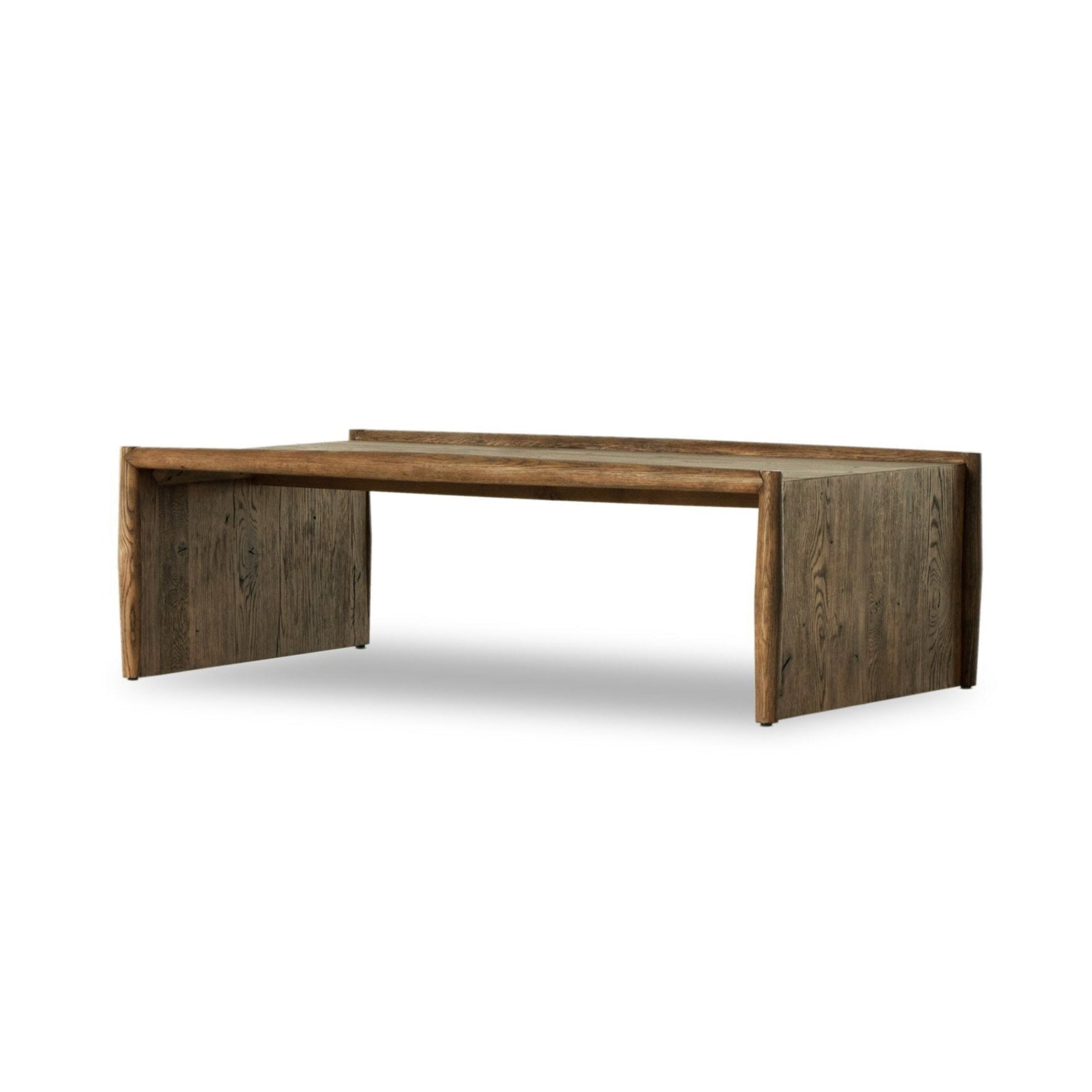 Wooden desk on a white background
