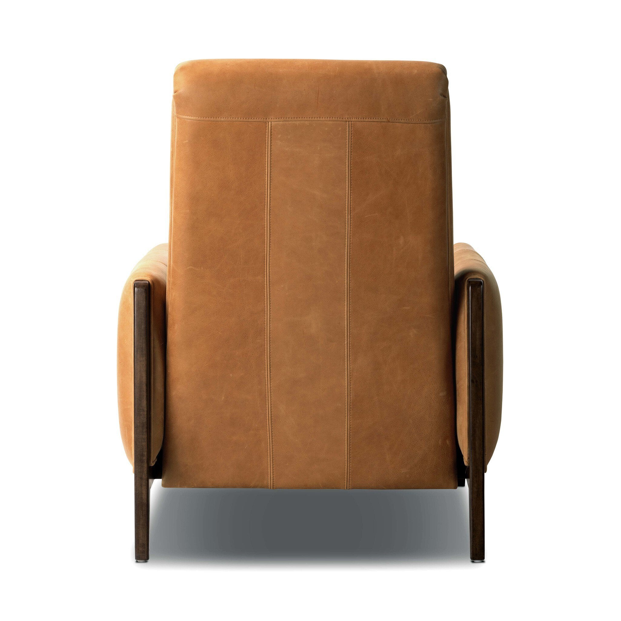 Brown leather armchair on a white background