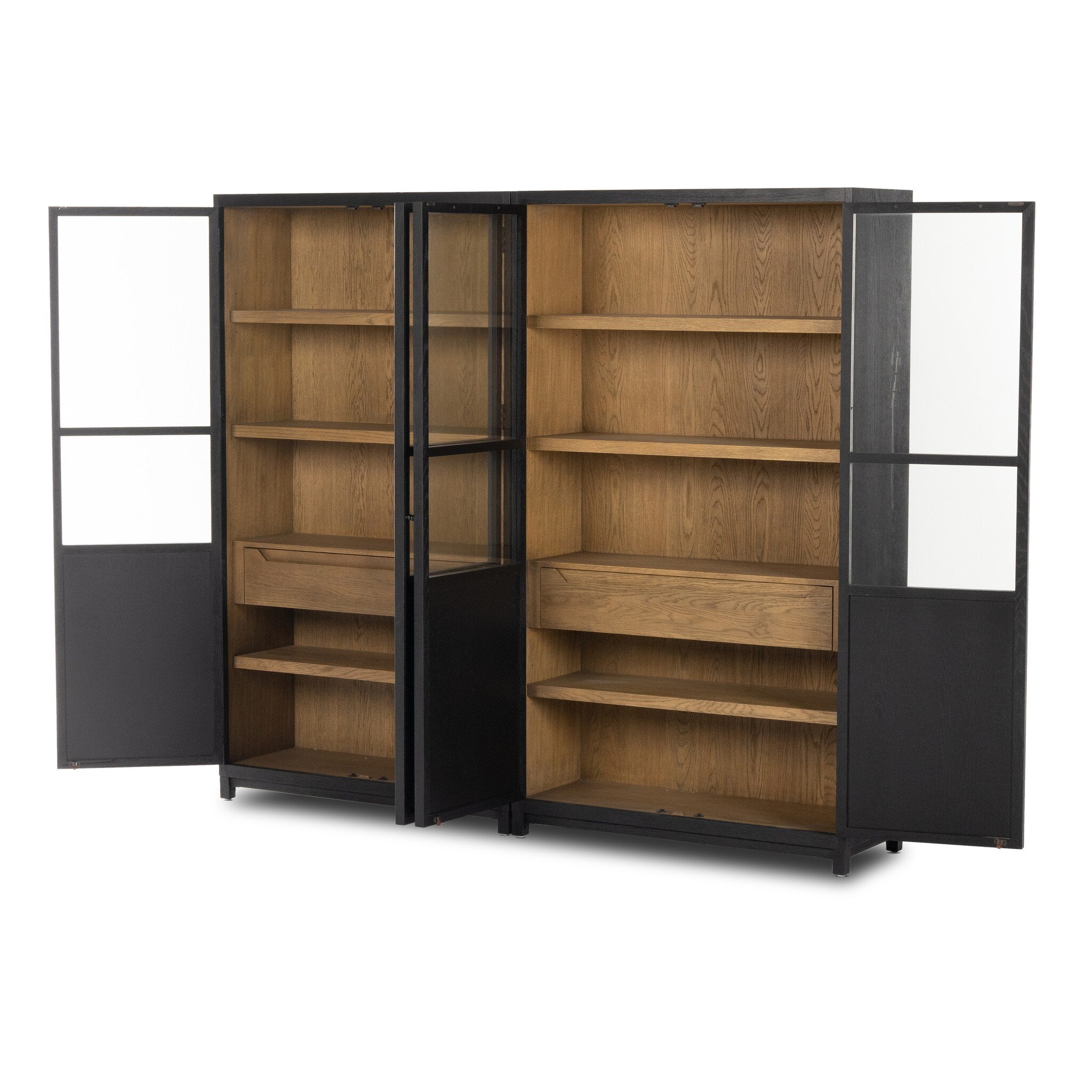 Millie Panel and Glass Door Double Cabinet