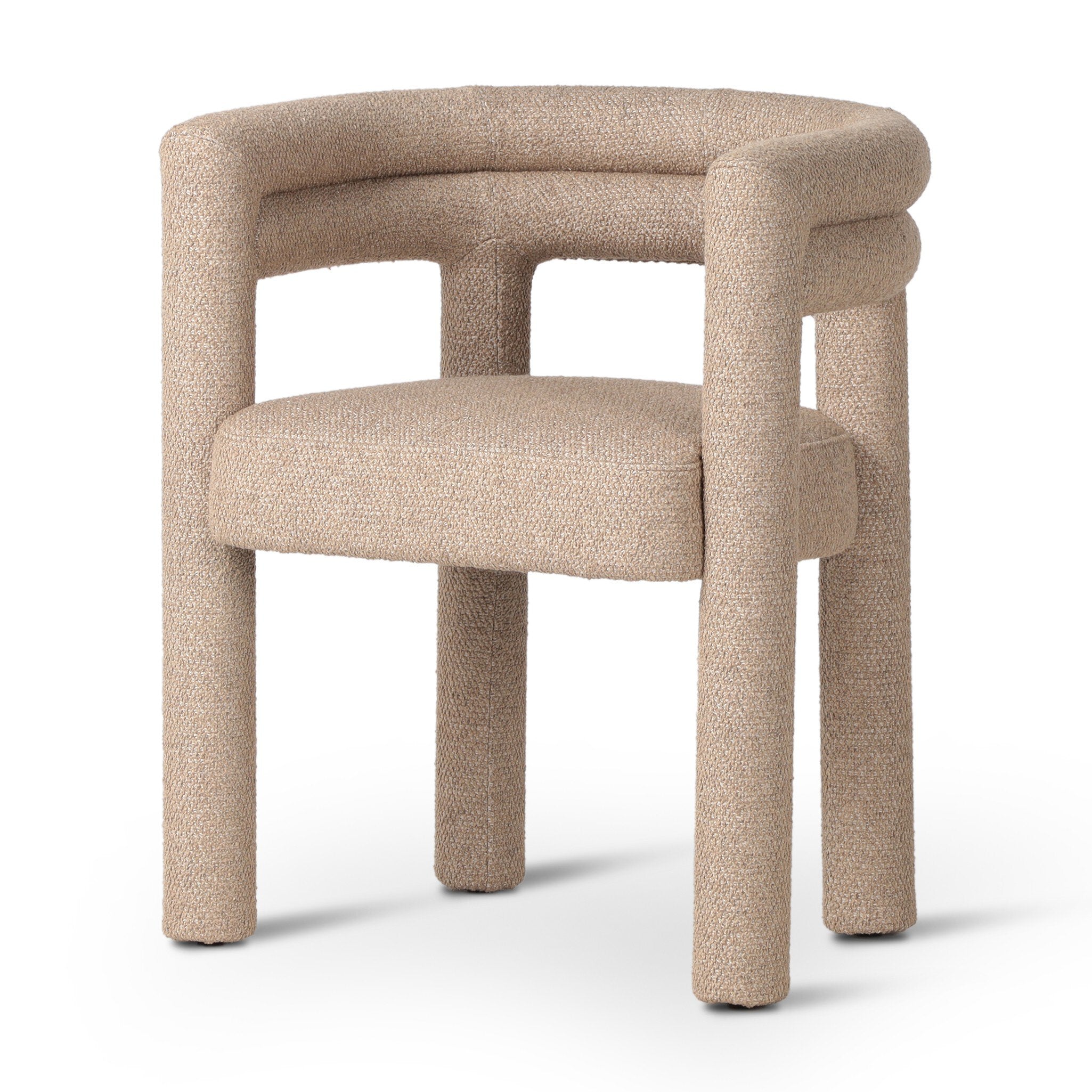 Beige textured chair on a white background