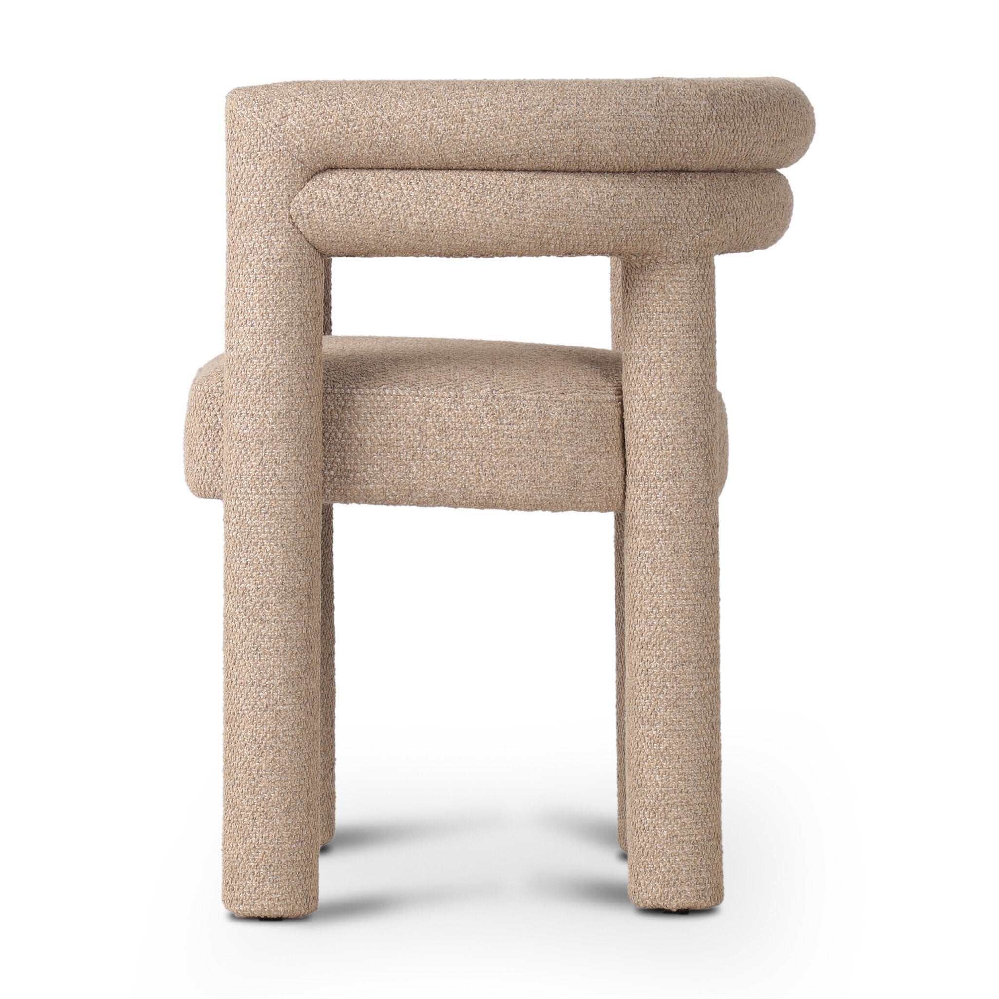 Beige textured chair on a white background