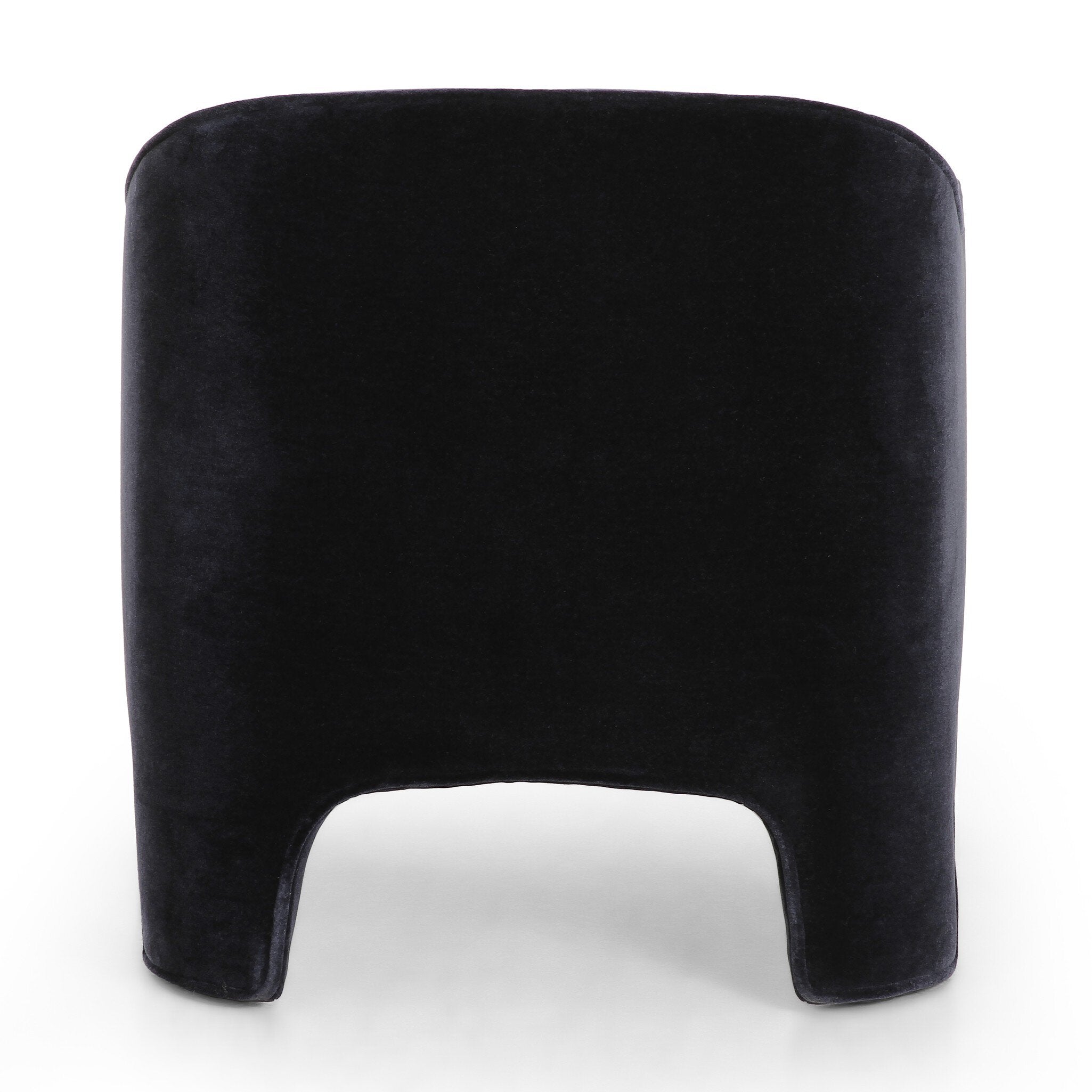 Black cushioned seat on a white background