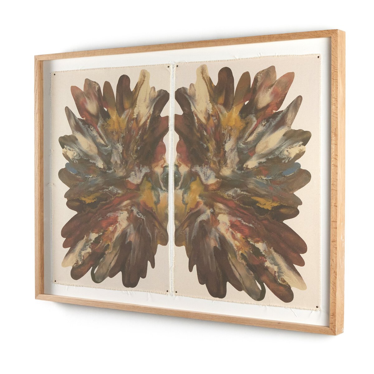 Framed artwork with abstract design on a white background