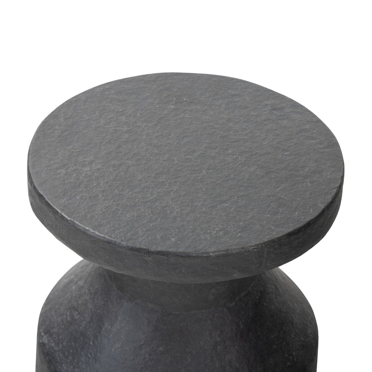 Black stone pedestal on a white background