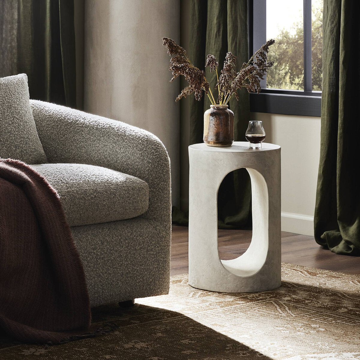 White marble side table with a unique design