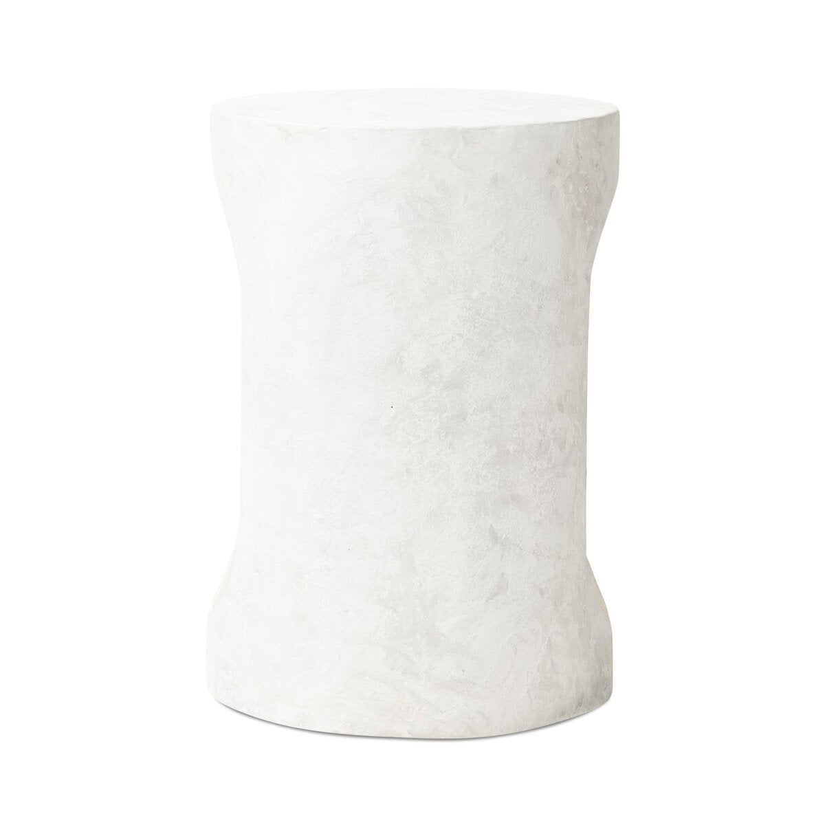 White marble cylindrical object on a white background