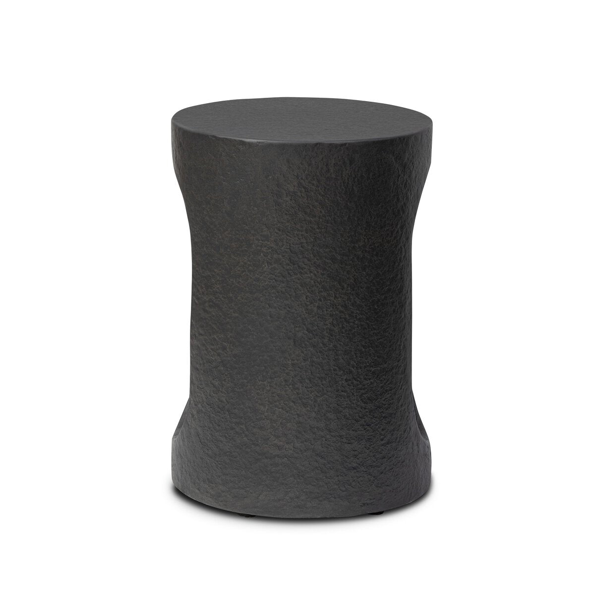Dark gray cylindrical stool on a white background