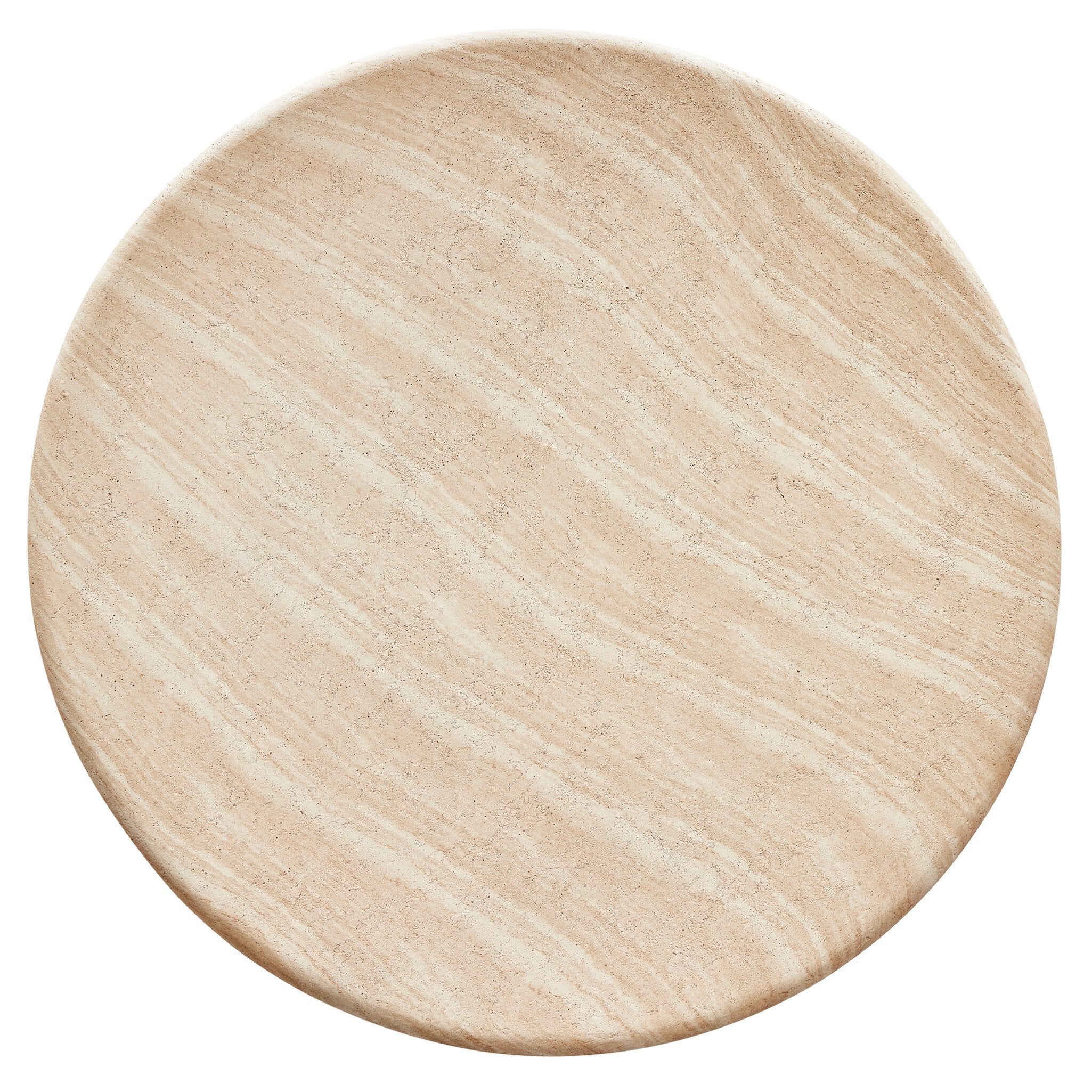 Round beige concrete tabletop on a white background