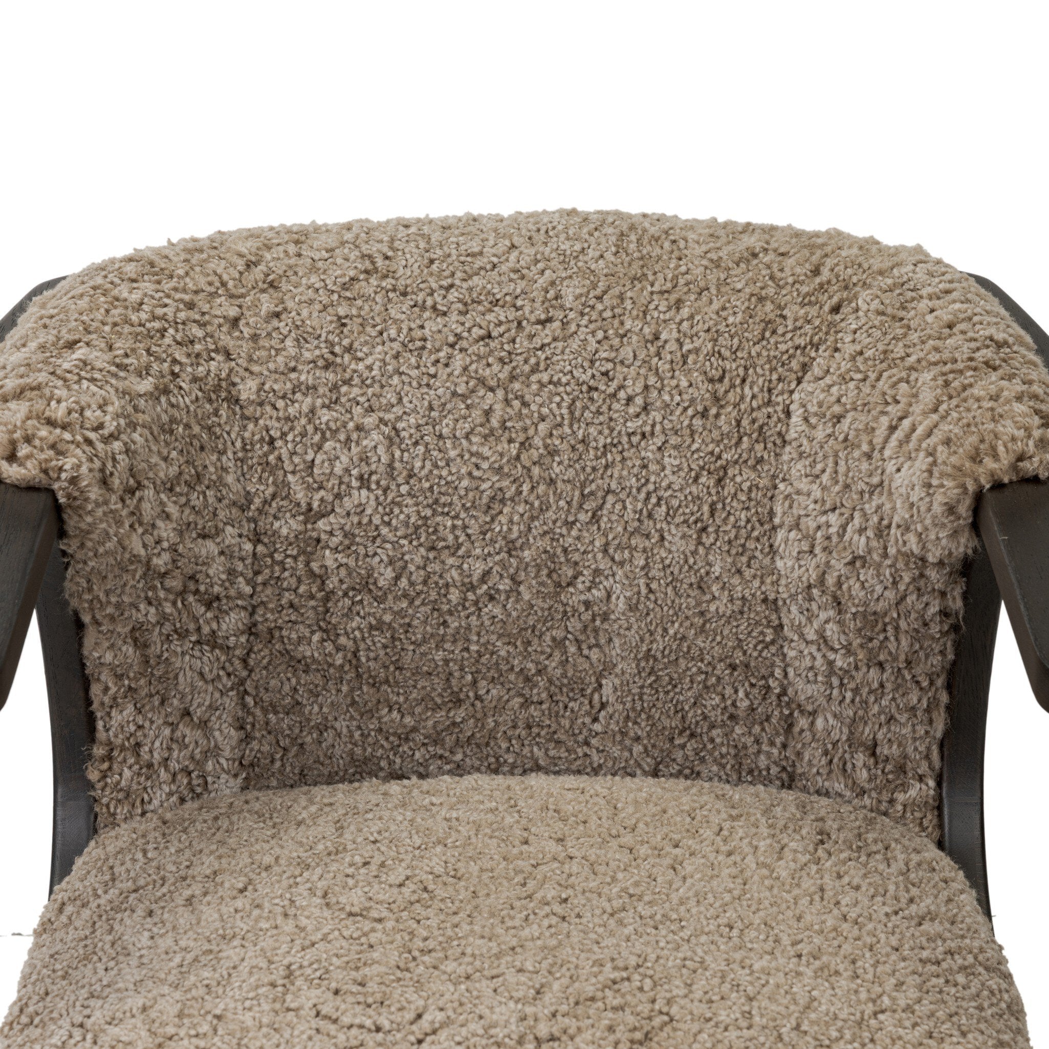Close-up of a textured brown chair cover on a white background