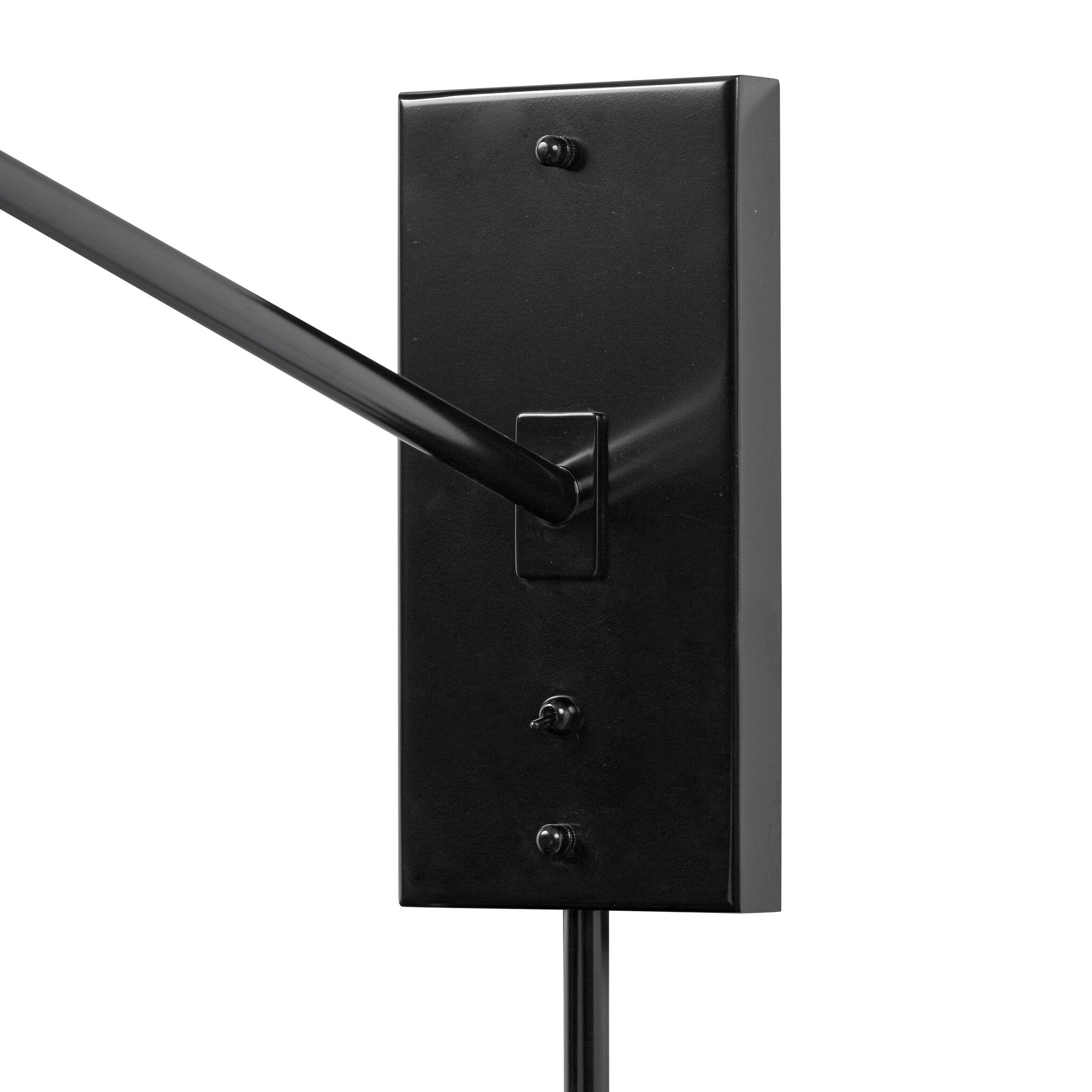 Black wall-mounted light fixture