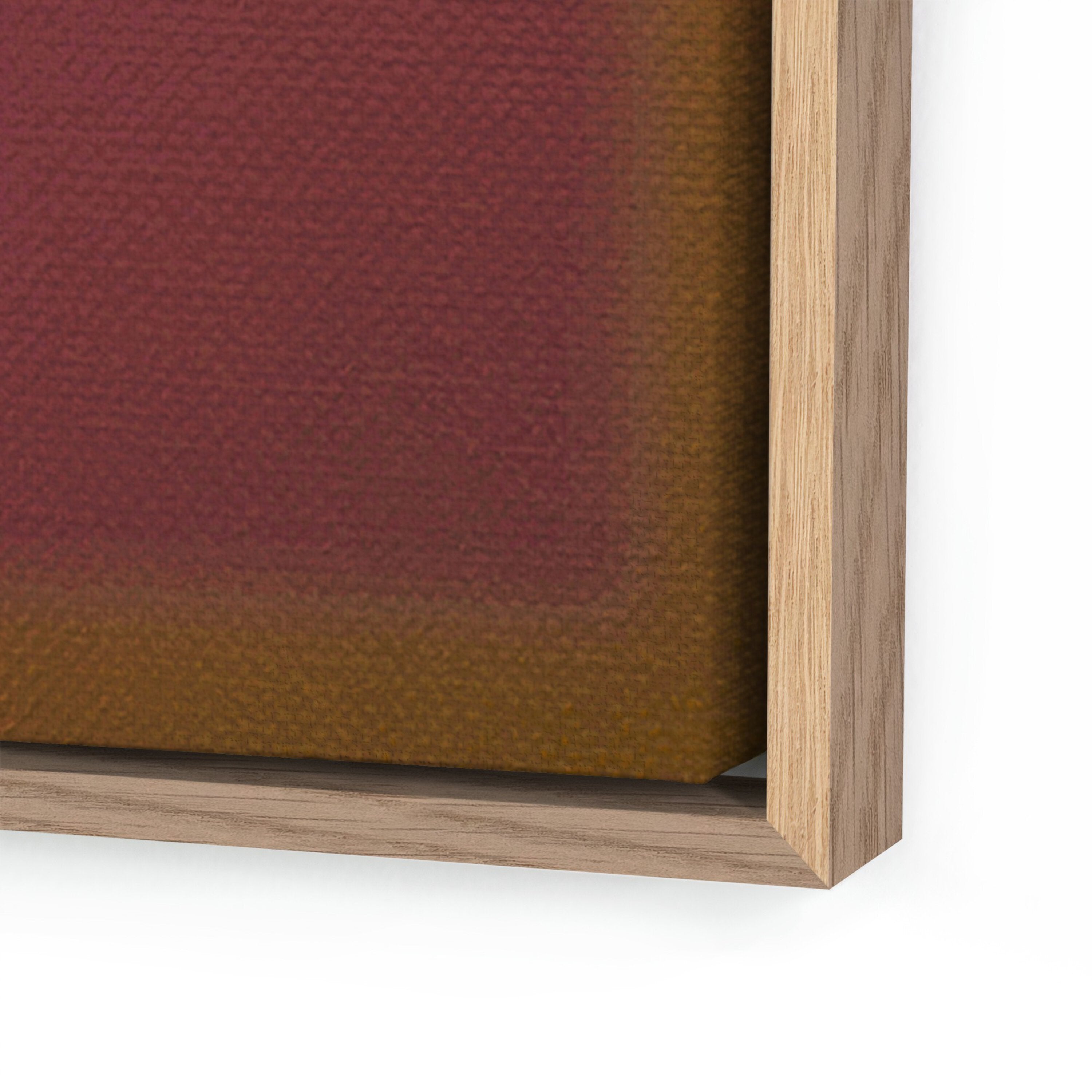 A framed artwork featuring a abstract composition with shades of yellow, pink, and purple.