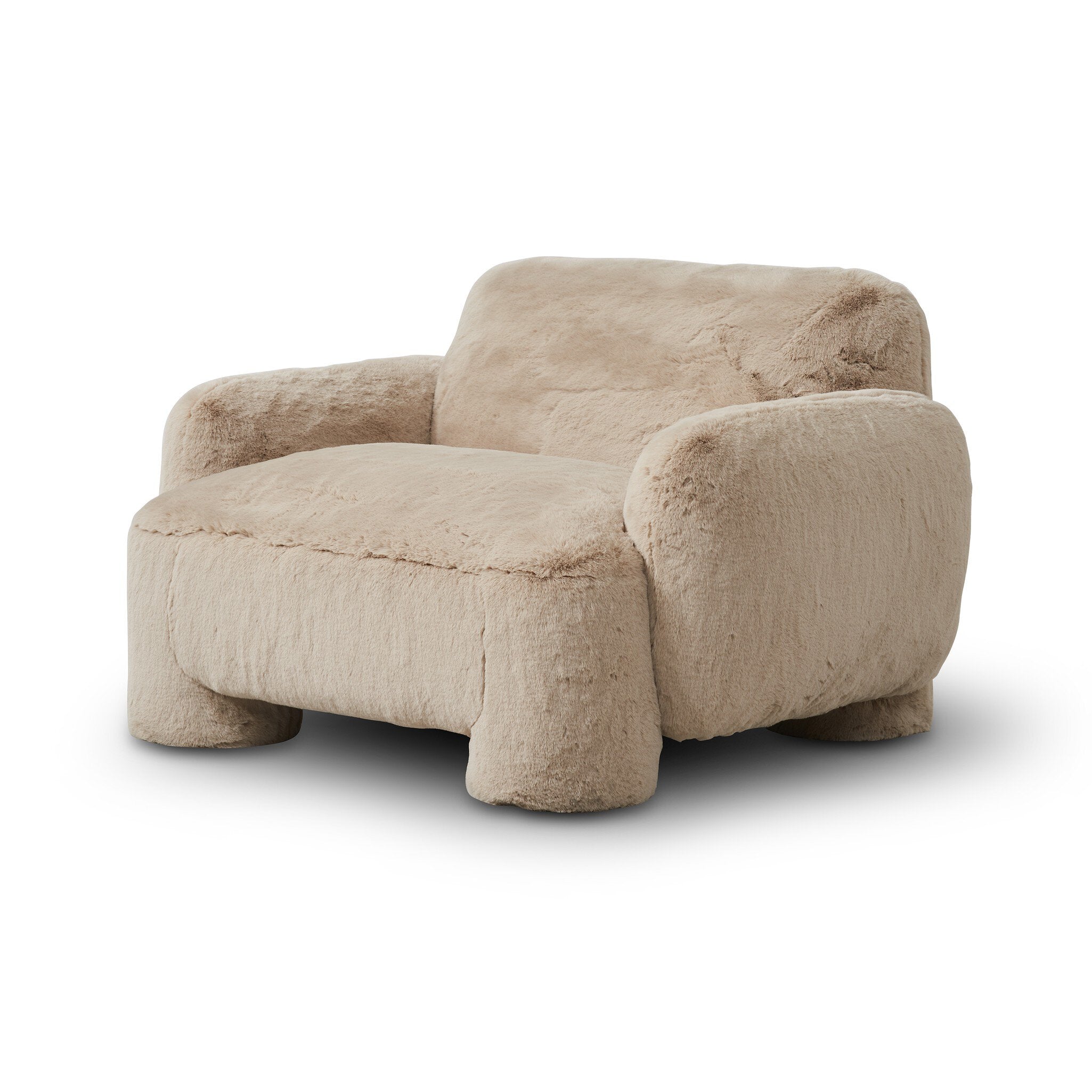 Beige armchair on a white background