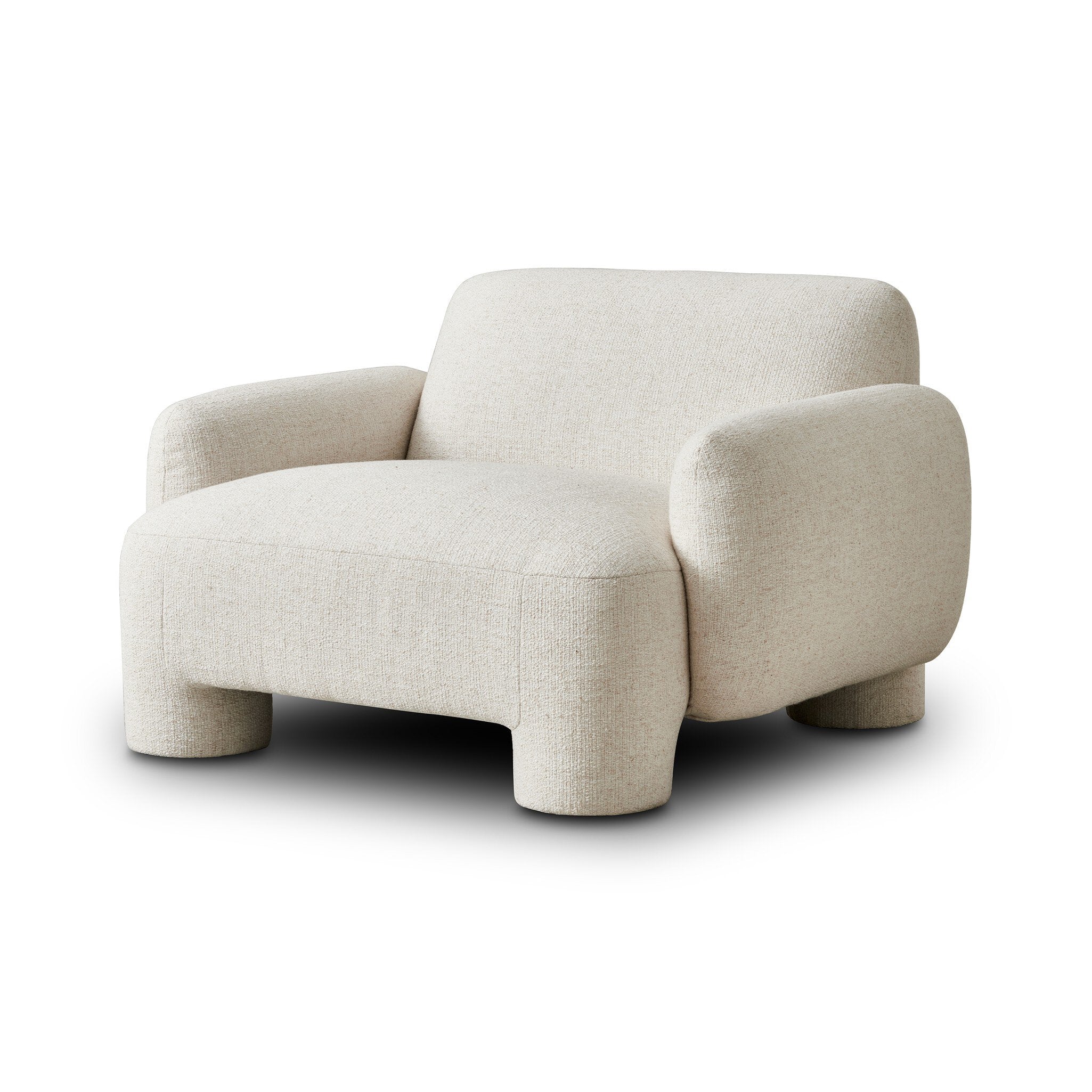 Beige armchair on a white background